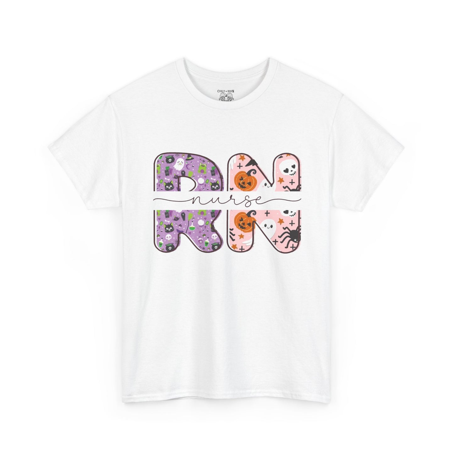 Playful RN Graphic Tee, Unisex Cotton Shirt, Fun Nurse Gift, Casual Wear, Nursing Student Apparel, Halloween Vibe