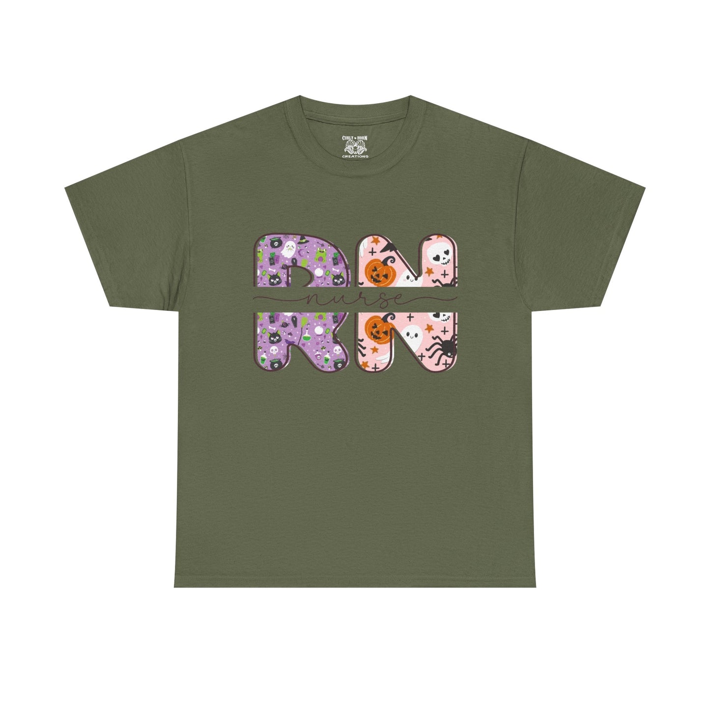 Playful RN Graphic Tee, Unisex Cotton Shirt, Fun Nurse Gift, Casual Wear, Nursing Student Apparel, Halloween Vibe