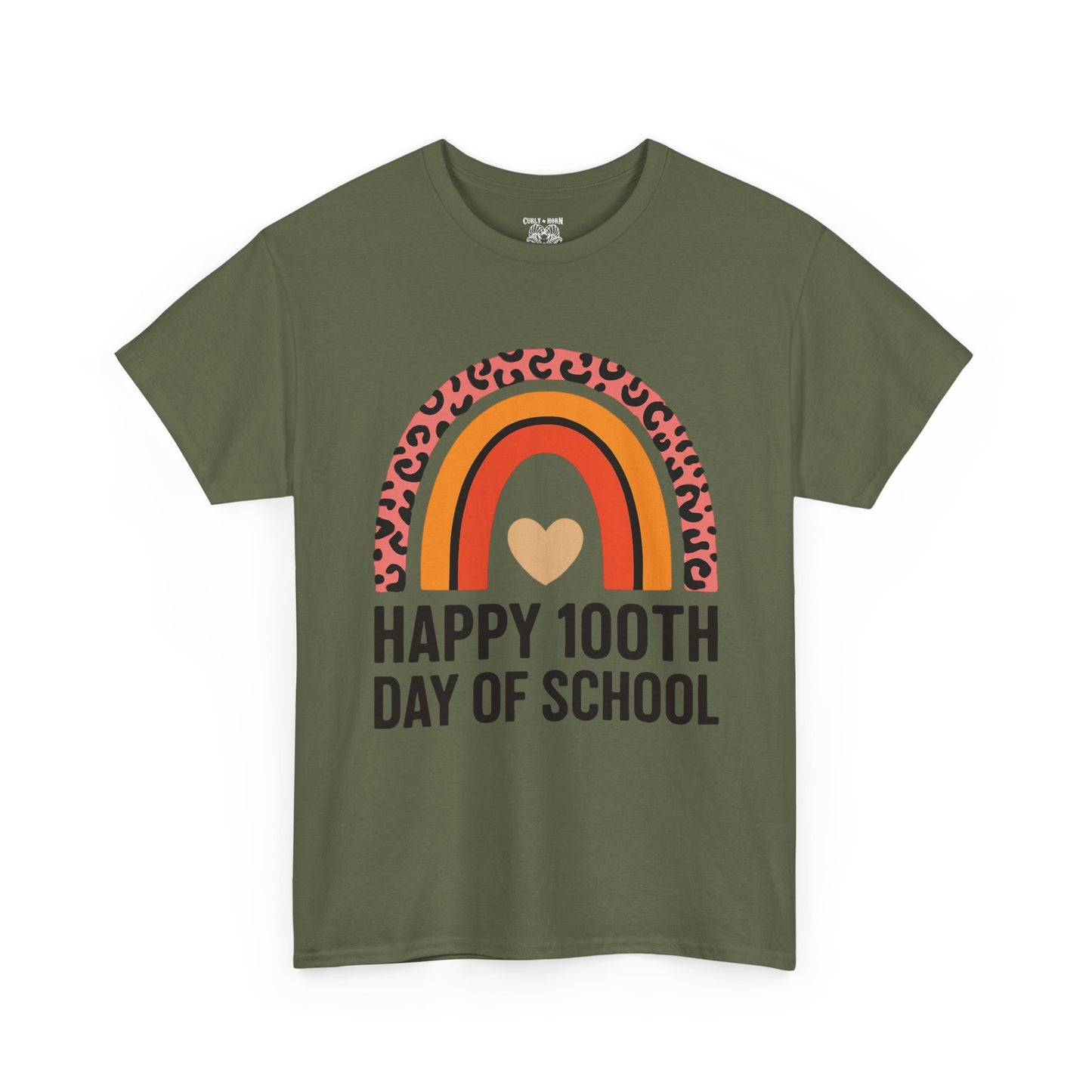 Colorful Rainbow 100th Day of School T-Shirt, School Spirit Tee, Teacher Gift, Milestone Celebration Shirt, Kids Unisex Cotton Tee