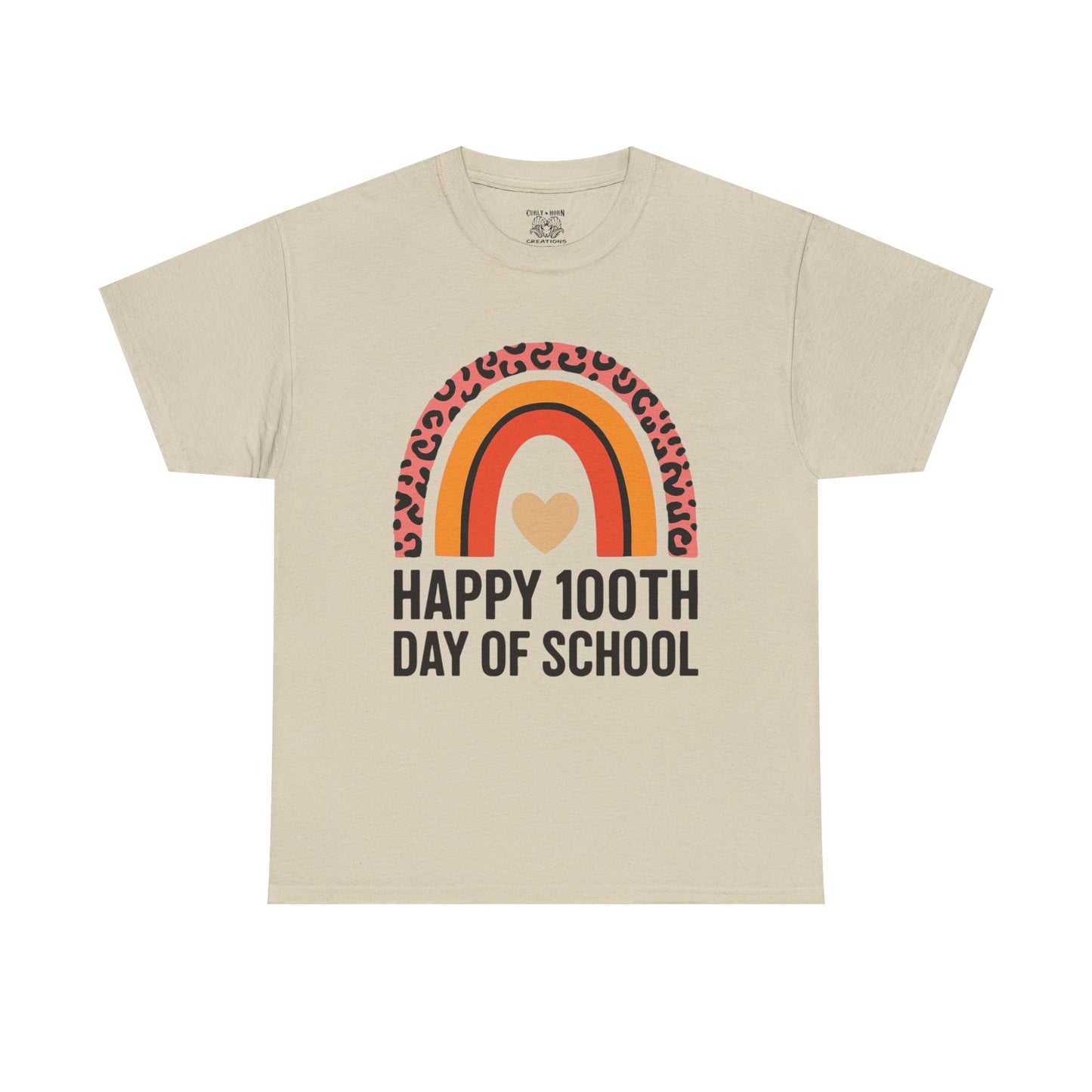 Colorful Rainbow 100th Day of School T-Shirt, School Spirit Tee, Teacher Gift, Milestone Celebration Shirt, Kids Unisex Cotton Tee