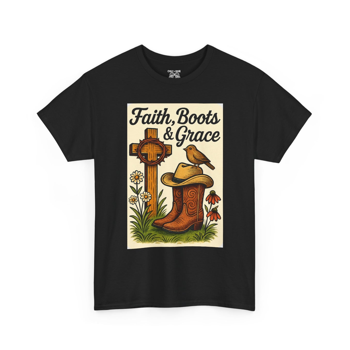 Faith, Boots & Grace Unisex Tee - Country Style, Inspirational Gift, Western Fashion, Outdoor Wear, Everyday Comfort