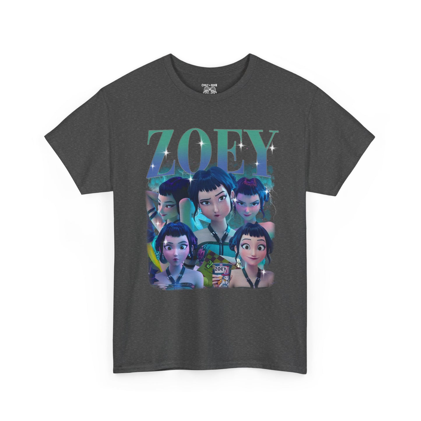 Huntrix Zoey Unisex Heavy Cotton Tee with Graphic- Trendy Casual Wear, Comfortable Everyday Tee, Graphic T-Shirt, Unique Style