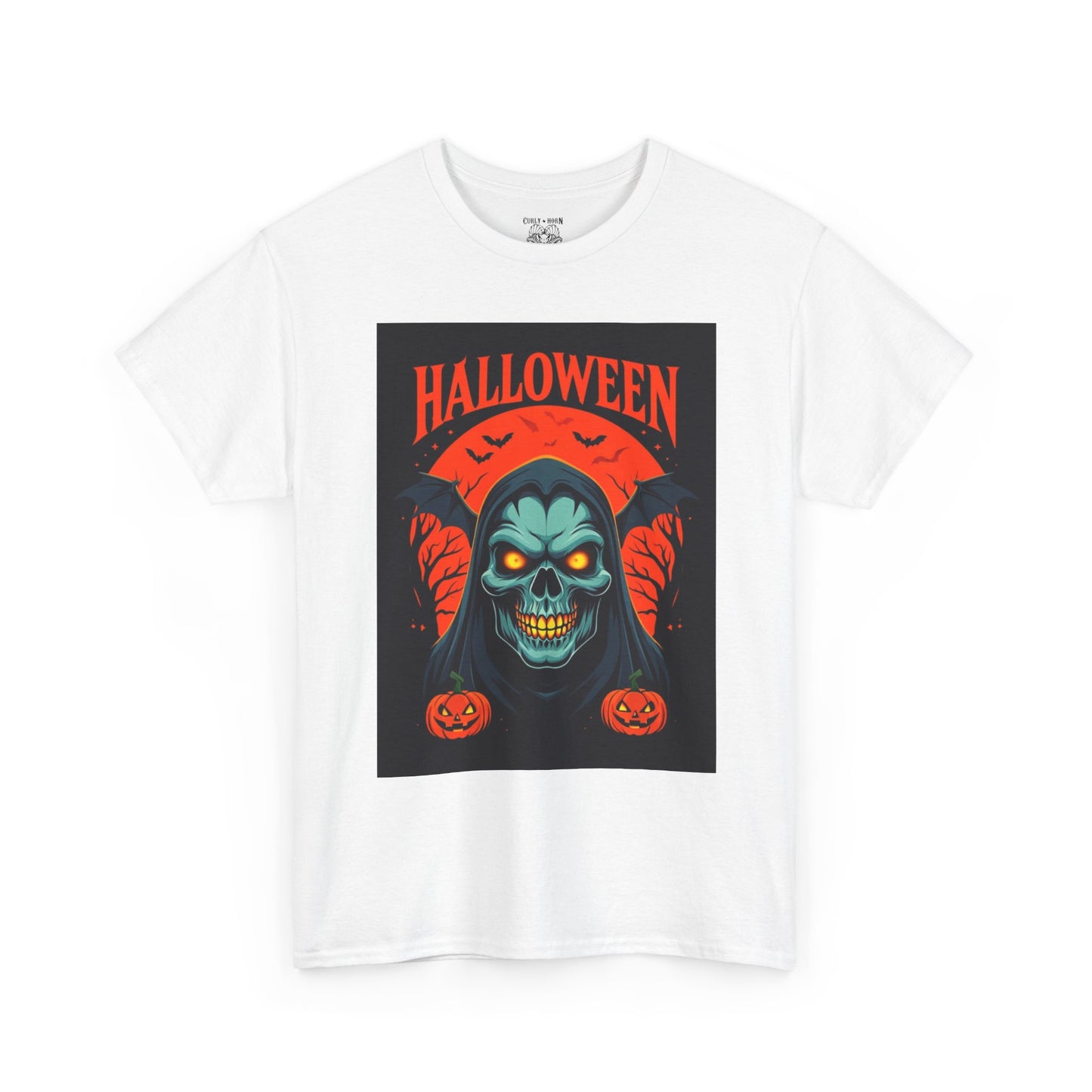 Halloween Graphic Tee, Spooky Unisex Heavy Cotton Shirt, Halloween Costume, Fall Festivities Wear, Trick or Treat Apparel