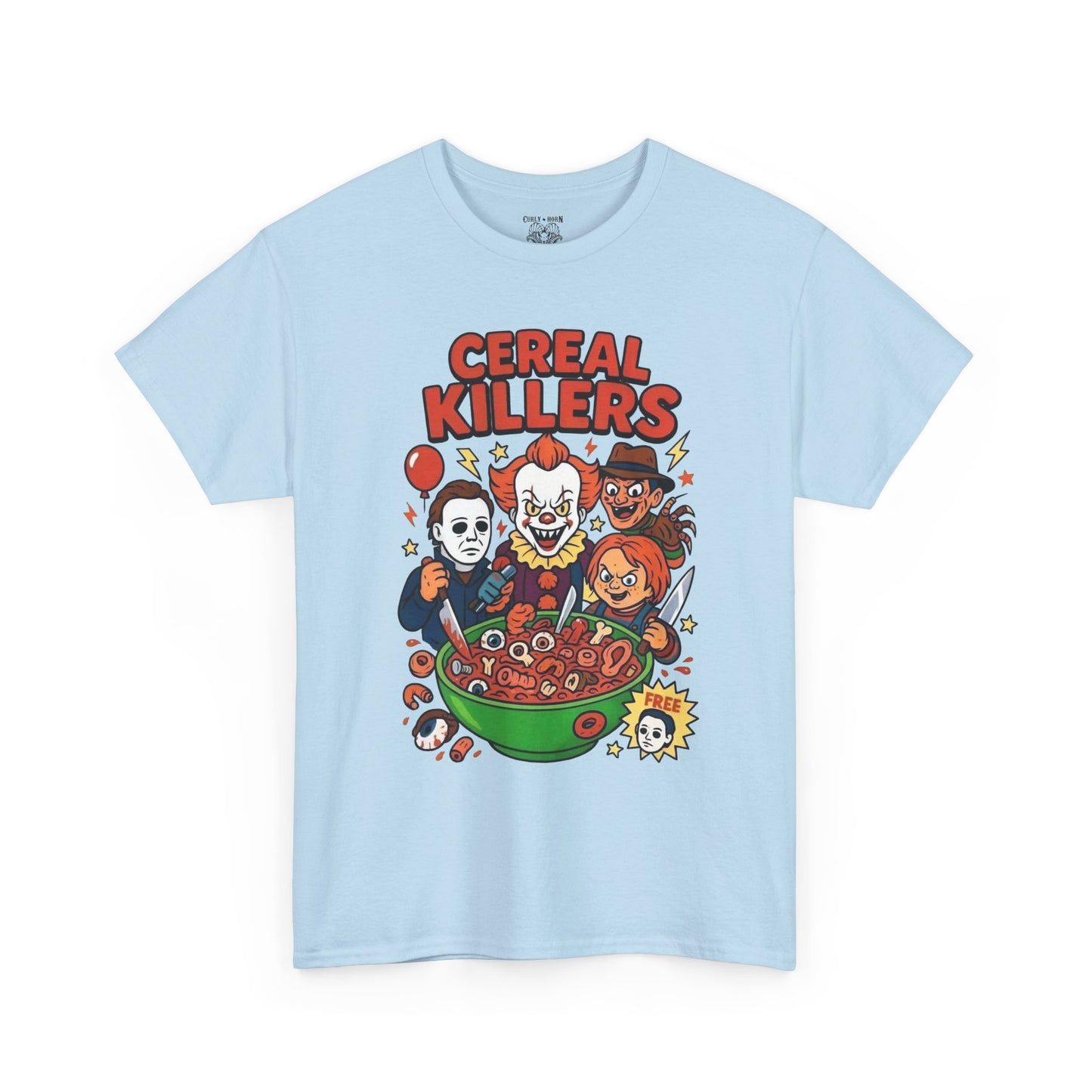Cereal Killers Tee - Fun Halloween T-Shirt, Horror Movie Merch, Unisex Graphic Shirt, Spooky Costume Top, Unique Gift Idea