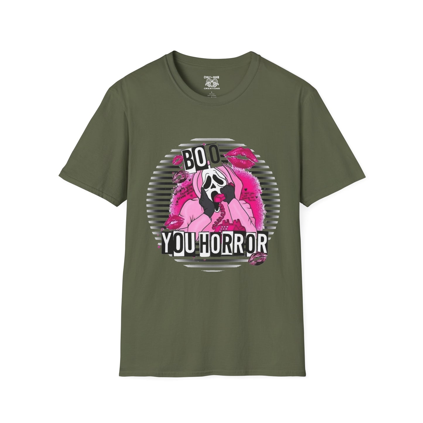 Halloween Ghost Face T-Shirt, Boo You Horror Tee, Unisex Softstyle Tee, Spooky Shirt for Costume Party, Trendy Halloween Apparel