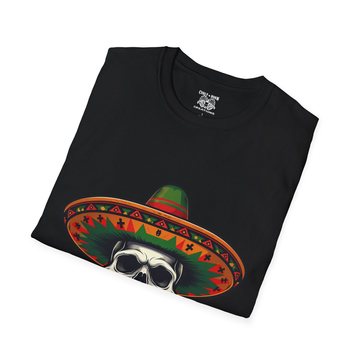 Skull Sombrero T-Shirt | Day of the Dead Gift, Unisex Graphic Tee, Halloween Costume, Music Festival Shirt, Casual Summer Wear