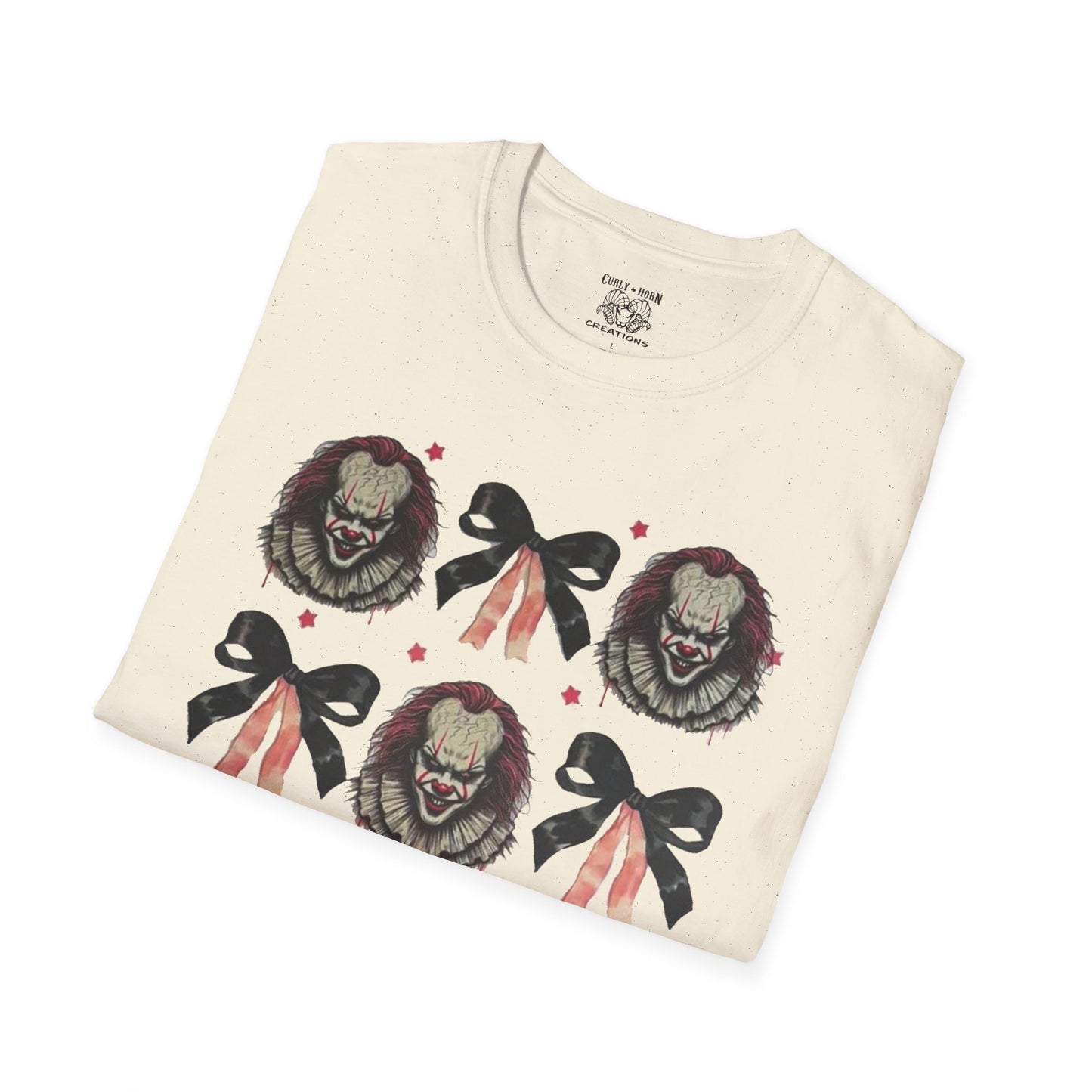 Creepy Clown Graphic T-Shirt for Horror Fans, Perfect for Halloween or Everyday Wear, Gifts for Movie Lovers