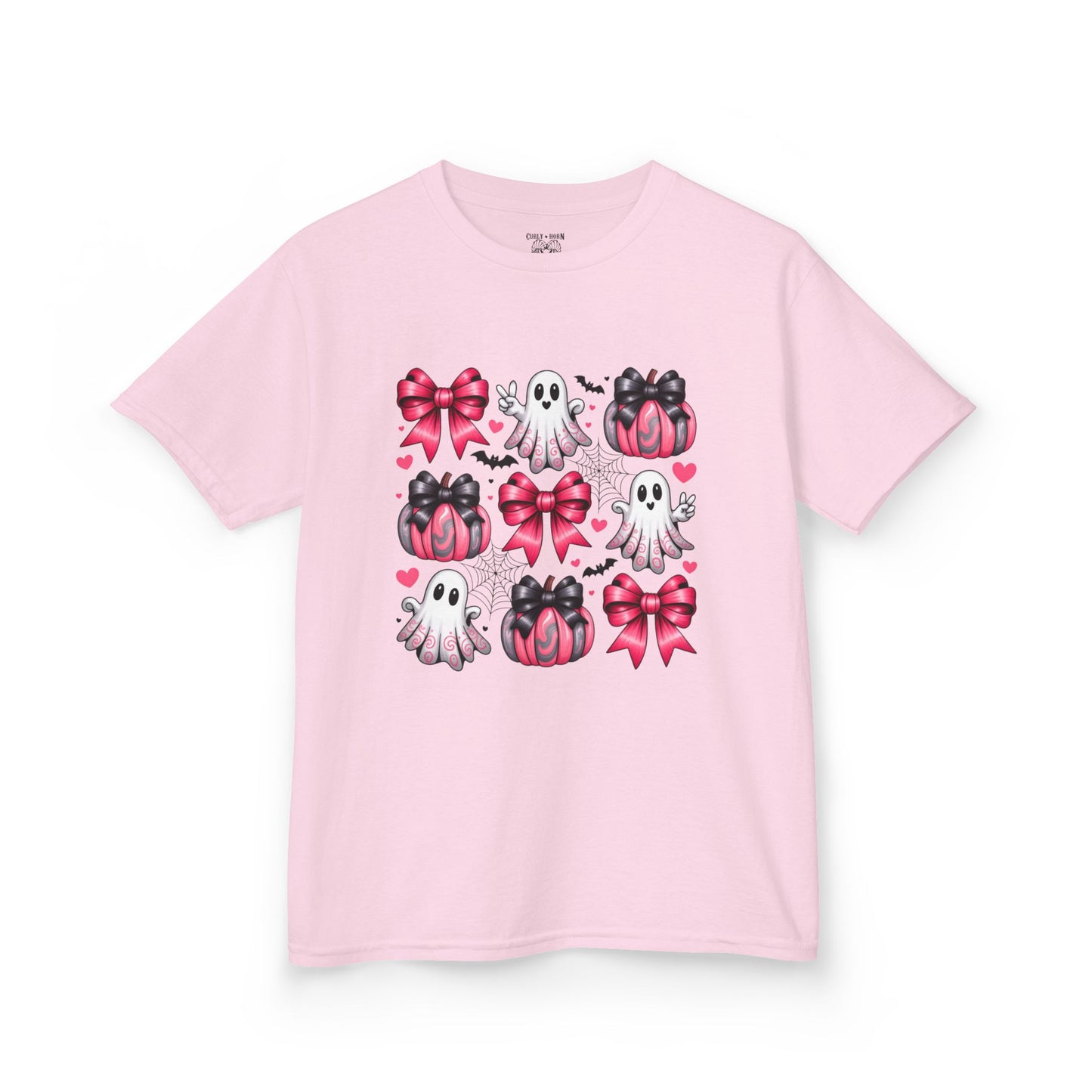 Cute Ghosts & Bows Kids Tee, Halloween Shirt, Gift for Kids, Spooky Season Apparel, Fun Ghost T-Shirt