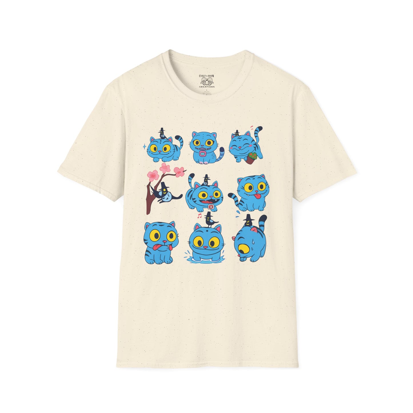 Derpy Cat Graphic T-Shirt, Softstyle Tee, Unisex Shirt for Cat Lovers, Gift for Pet Owners, Fun Casual Wear