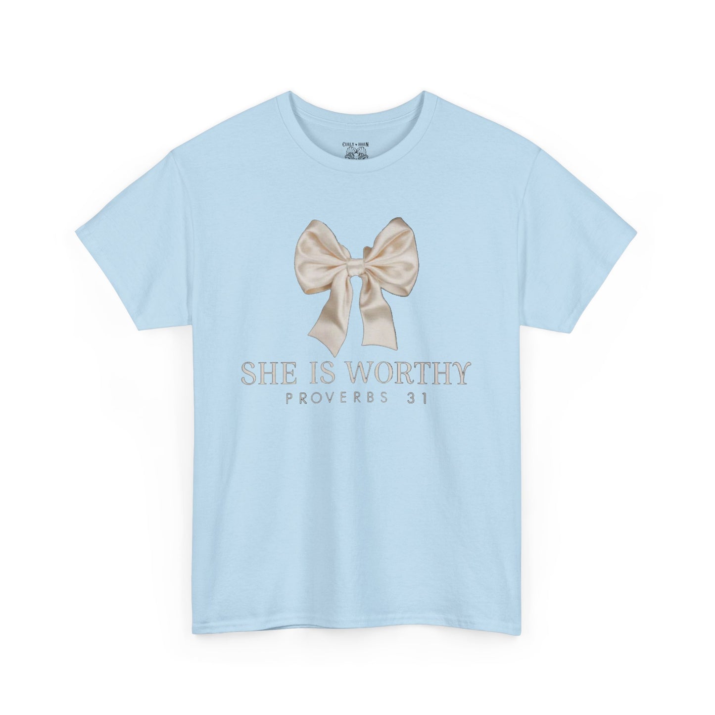 She is Worthy Unisex Cotton Tee - Inspirational Shirt, Faith-Based Apparel, Christian Gift, Casual Wear, Motivational T-Shirt