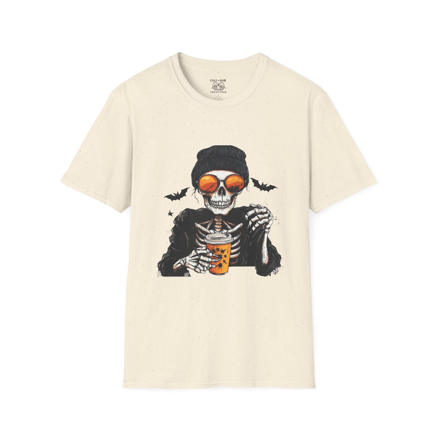 Chill Skeleton Tee - Unisex Softstyle T-Shirt, Halloween Costume, Casual Wear, Trendy Graphic Tee, Unique Gift Idea