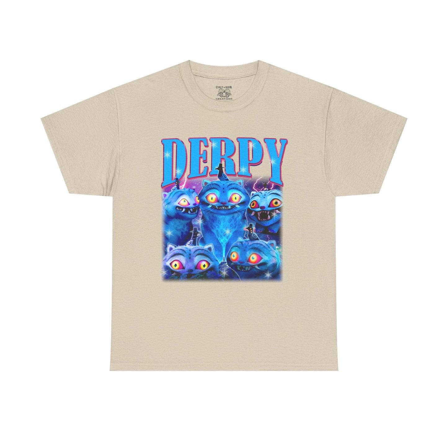 Demon Hunter Derpy Unisex Heavy Cotton Tee - Ideal for Casual Outings, Gift for Animal Lovers, Cartoon Enthusiasts, or Jokes