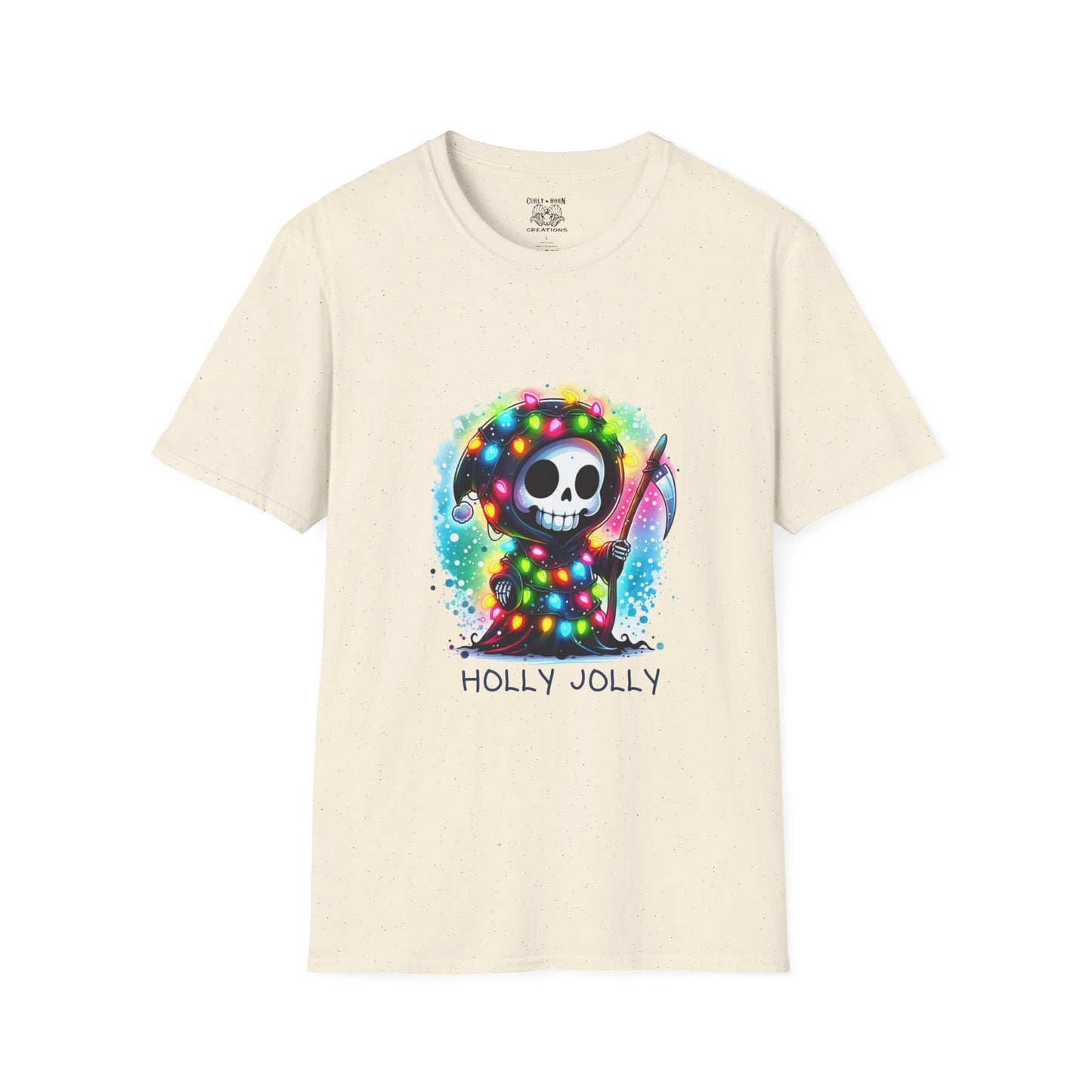 Holly Jolly Skull T-Shirt - Fun Unisex Tee for Holiday Cheer, Halloween, Christmas, Gift for Friends, Graphic Shirt