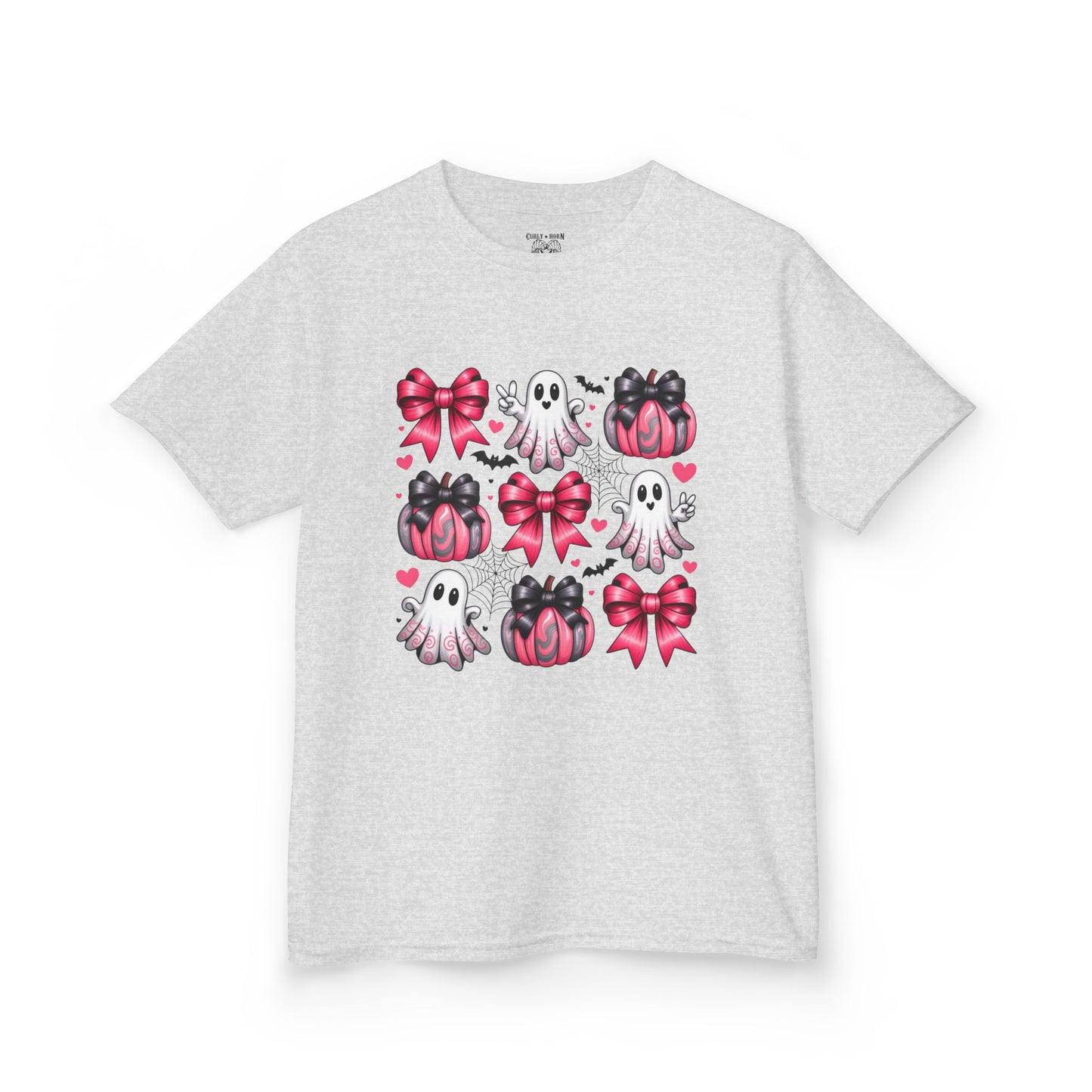 Cute Ghosts & Bows Kids Tee, Halloween Shirt, Gift for Kids, Spooky Season Apparel, Fun Ghost T-Shirt