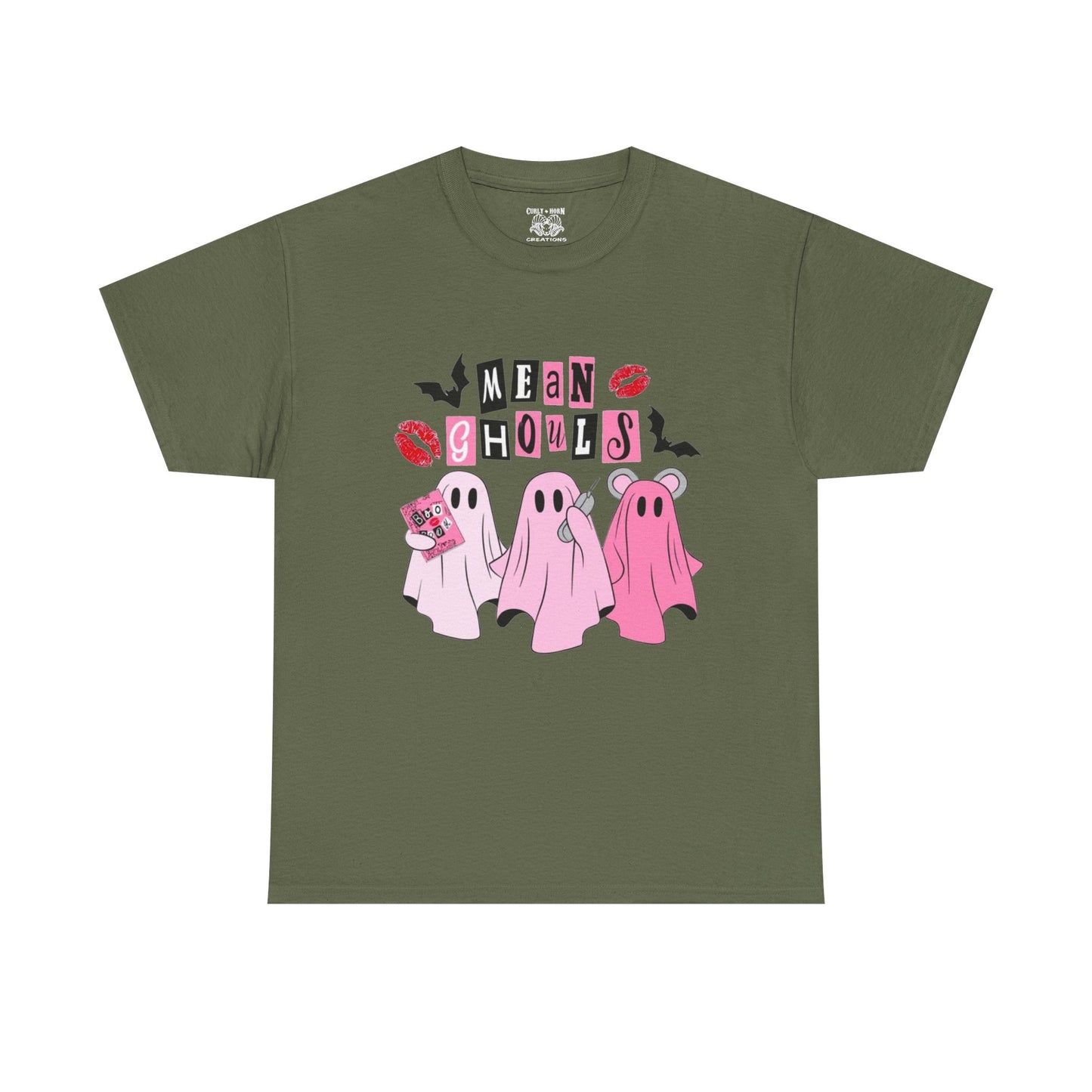 Mean Ghouls Unisex Heavy Cotton Tee, Halloween Shirt, Spooky Ghost Tee, Cute Ghost T-Shirt, Casual Fall Outfit, Fun Halloween Apparel