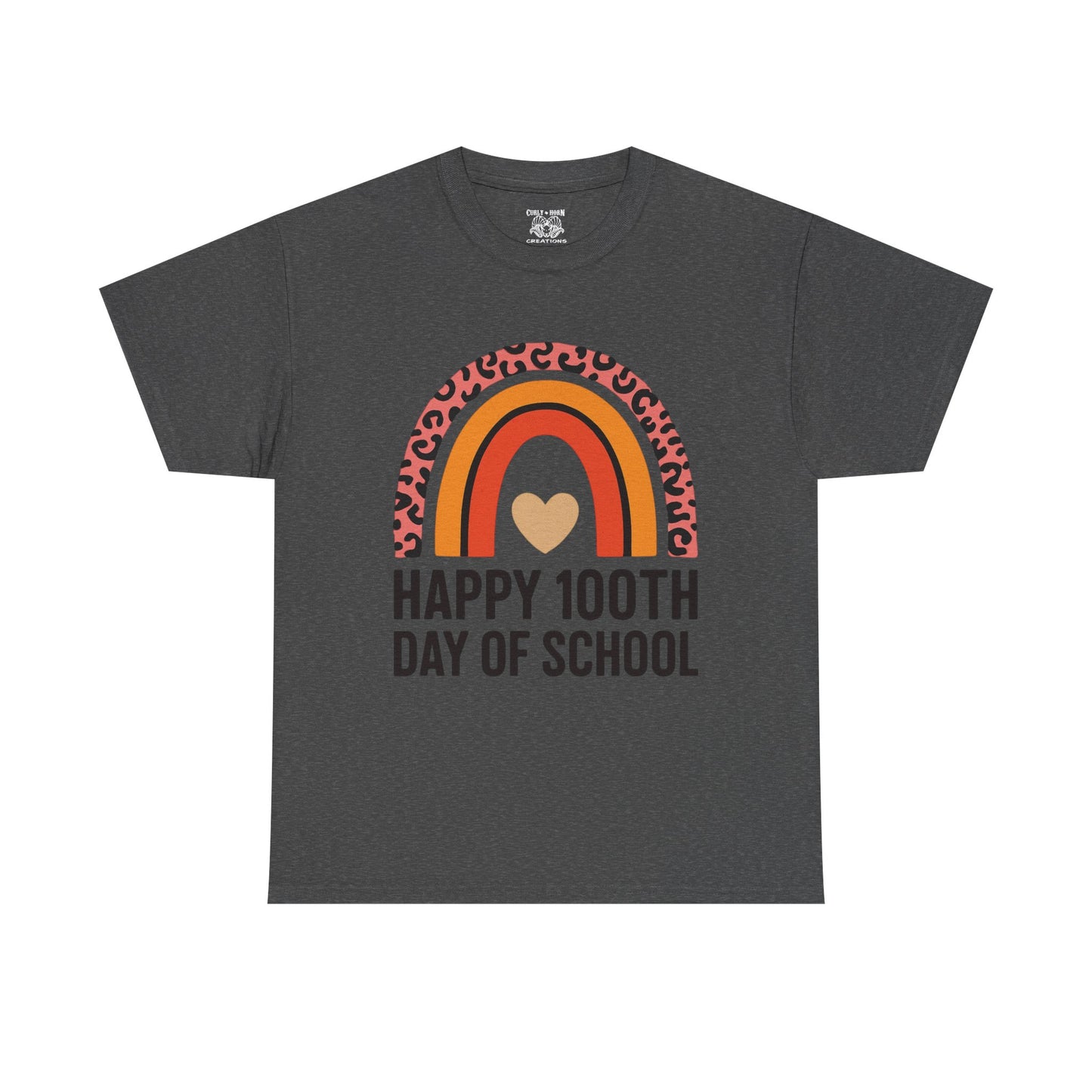 Colorful Rainbow 100th Day of School T-Shirt, School Spirit Tee, Teacher Gift, Milestone Celebration Shirt, Kids Unisex Cotton Tee