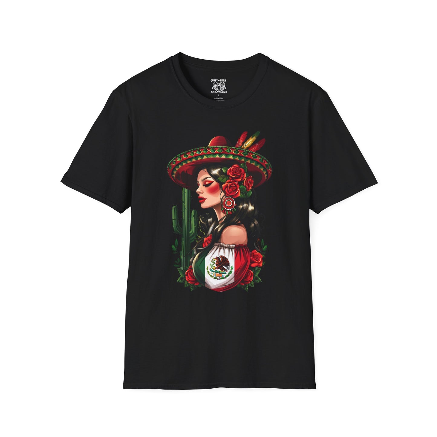 Mexican Woman Design Unisex T-Shirt, Celebrate Mexican Culture, Great for Festivals, Cinco de Mayo, Gift for Her