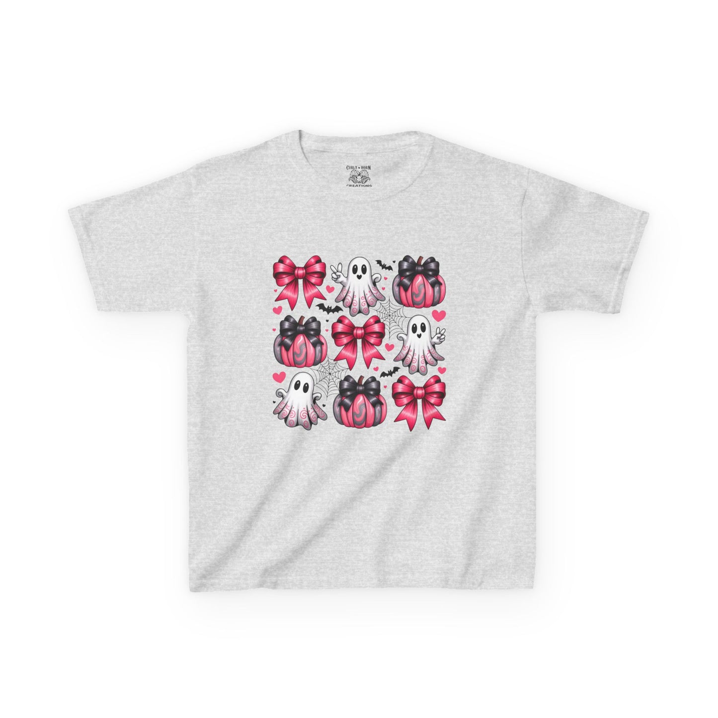 Cute Ghosts & Bows Kids Tee, Halloween Shirt, Gift for Kids, Spooky Season Apparel, Fun Ghost T-Shirt