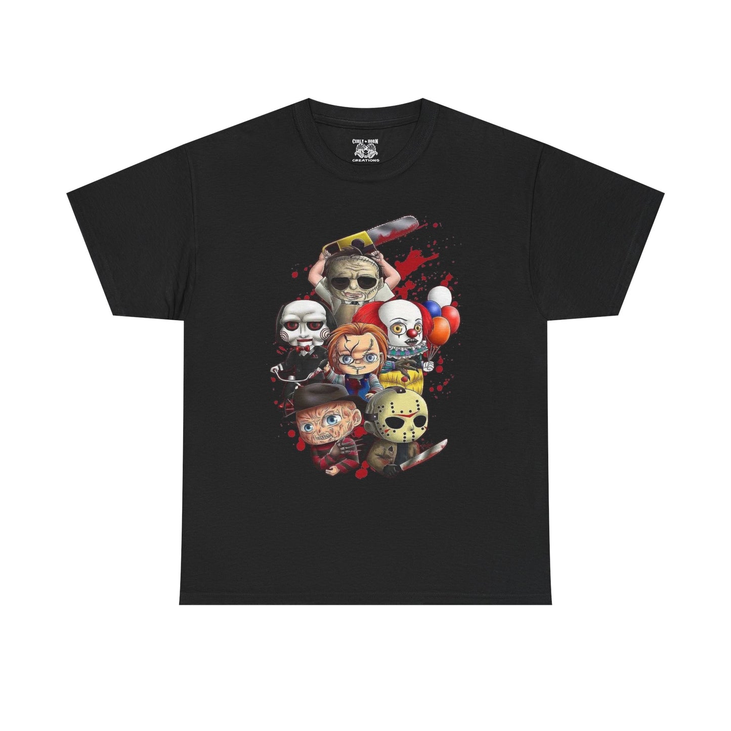 Horror Movie Character Tee, Cute and Creepy Design