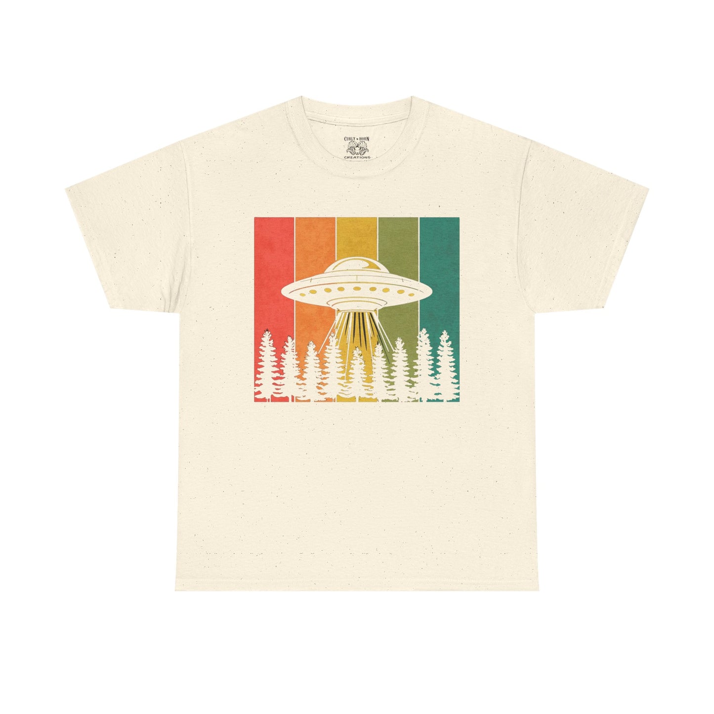 Retro UFO Unisex Heavy Cotton Tee | Vintage Alien Shirt | Unisex Apparel | Outdoor Adventure Tee | Gift for Space Lovers
