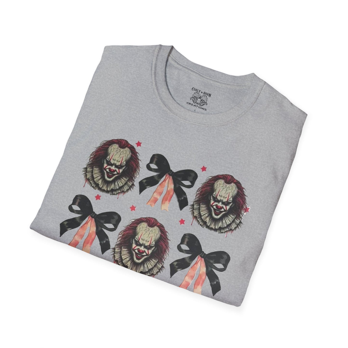 Creepy Clown Graphic T-Shirt for Horror Fans, Perfect for Halloween or Everyday Wear, Gifts for Movie Lovers