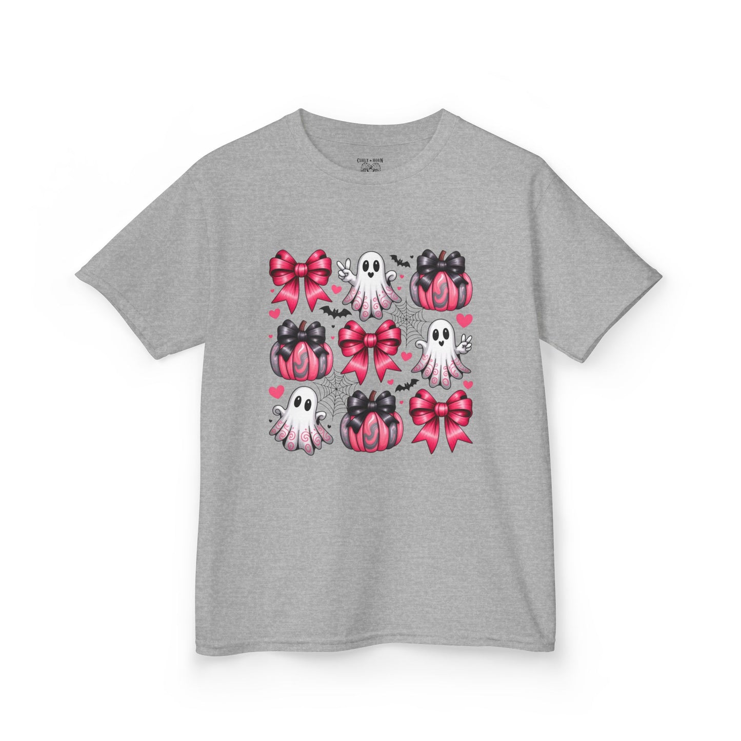 Cute Ghosts & Bows Kids Tee, Halloween Shirt, Gift for Kids, Spooky Season Apparel, Fun Ghost T-Shirt