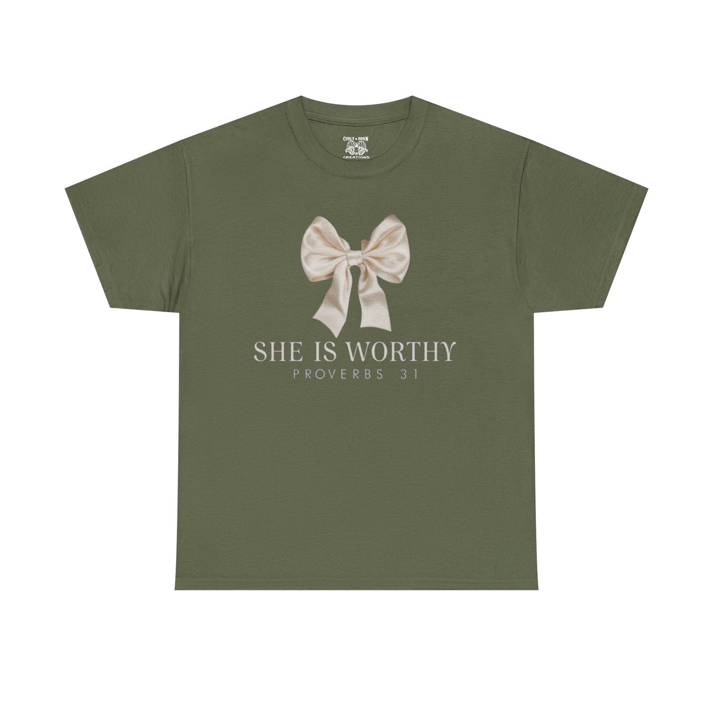 She is Worthy Unisex Cotton Tee - Inspirational Shirt, Faith-Based Apparel, Christian Gift, Casual Wear, Motivational T-Shirt