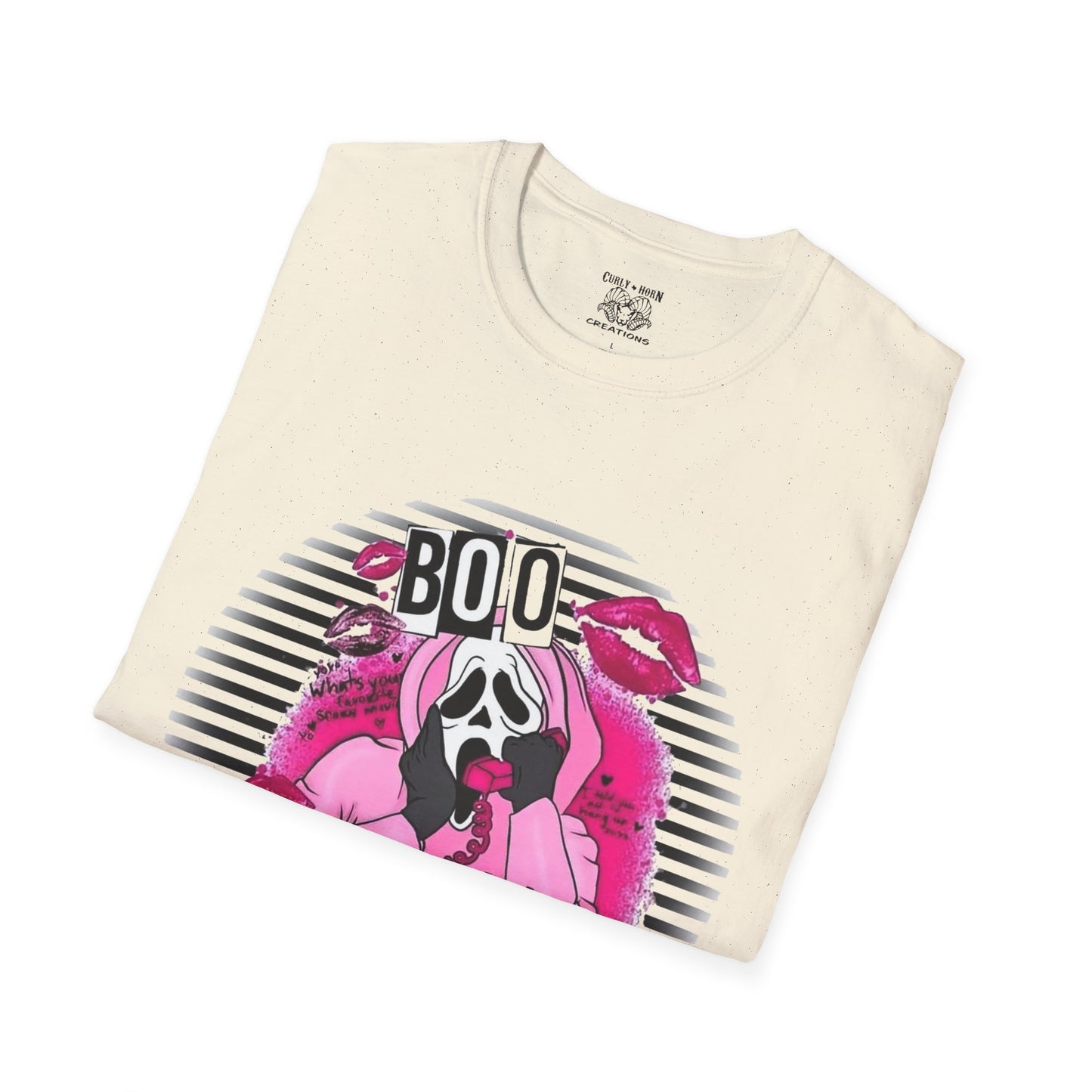 Halloween Ghost Face T-Shirt, Boo You Horror Tee, Unisex Softstyle Tee, Spooky Shirt for Costume Party, Trendy Halloween Apparel