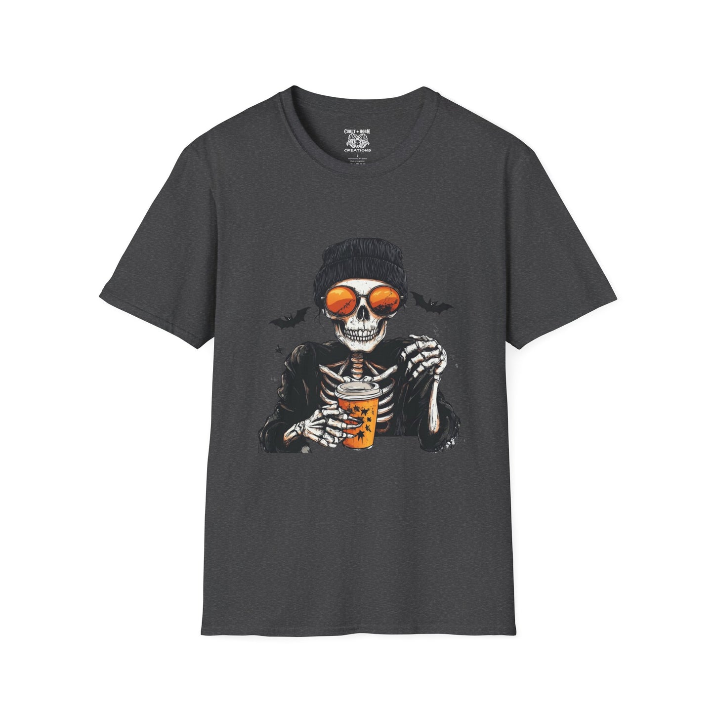 Chill Skeleton Tee - Unisex Softstyle T-Shirt, Halloween Costume, Casual Wear, Trendy Graphic Tee, Unique Gift Idea