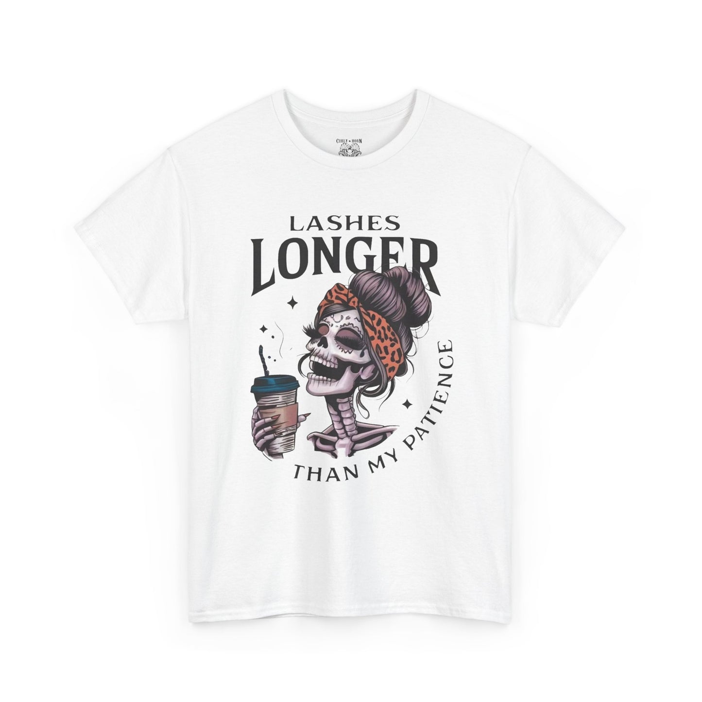 Stylish Graphic Tee - Lashes Longer Than My Patience, Funny Quote Shirt, Casual Wear, Gift for Makeup Lovers, Trendy Apparel