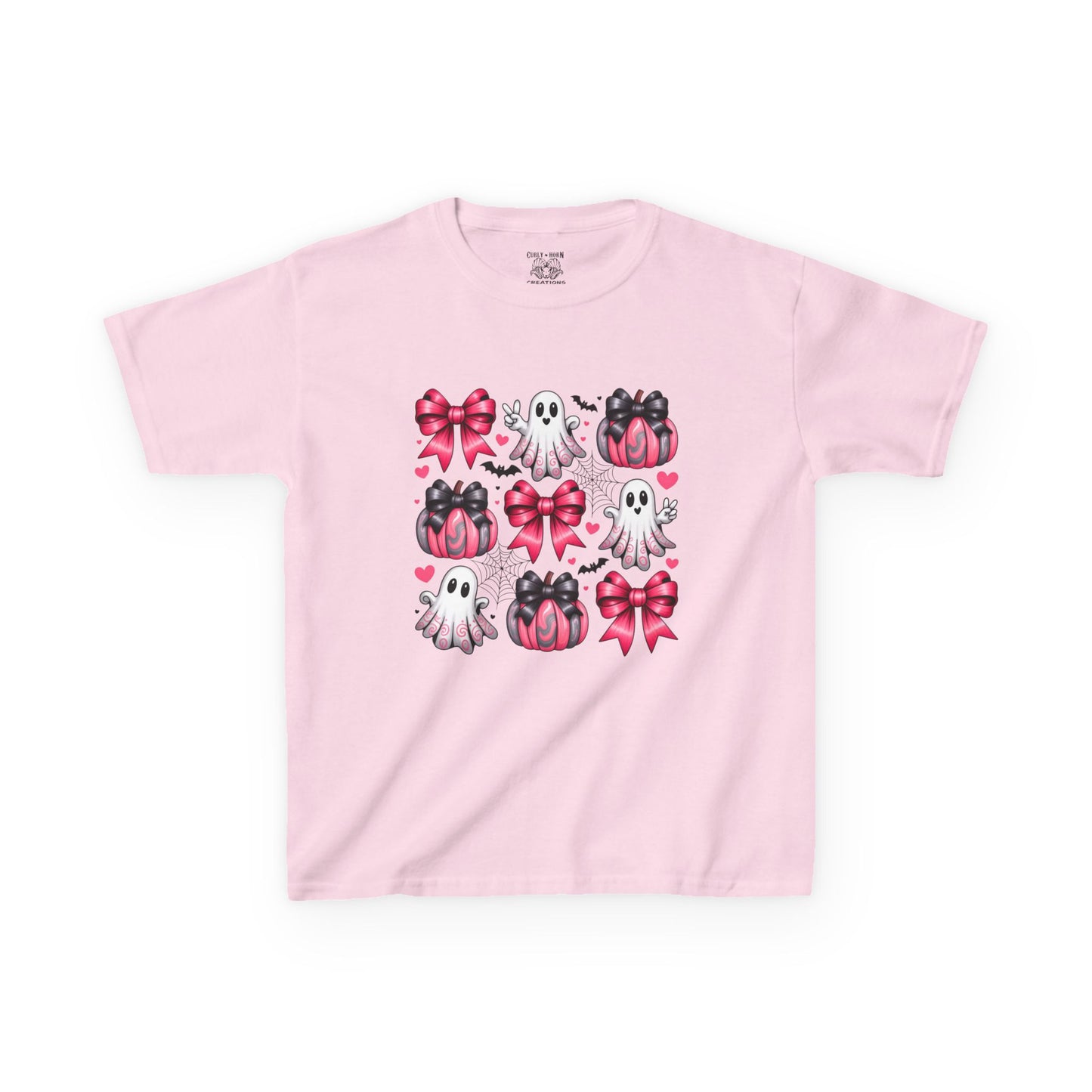 Cute Ghosts & Bows Kids Tee, Halloween Shirt, Gift for Kids, Spooky Season Apparel, Fun Ghost T-Shirt