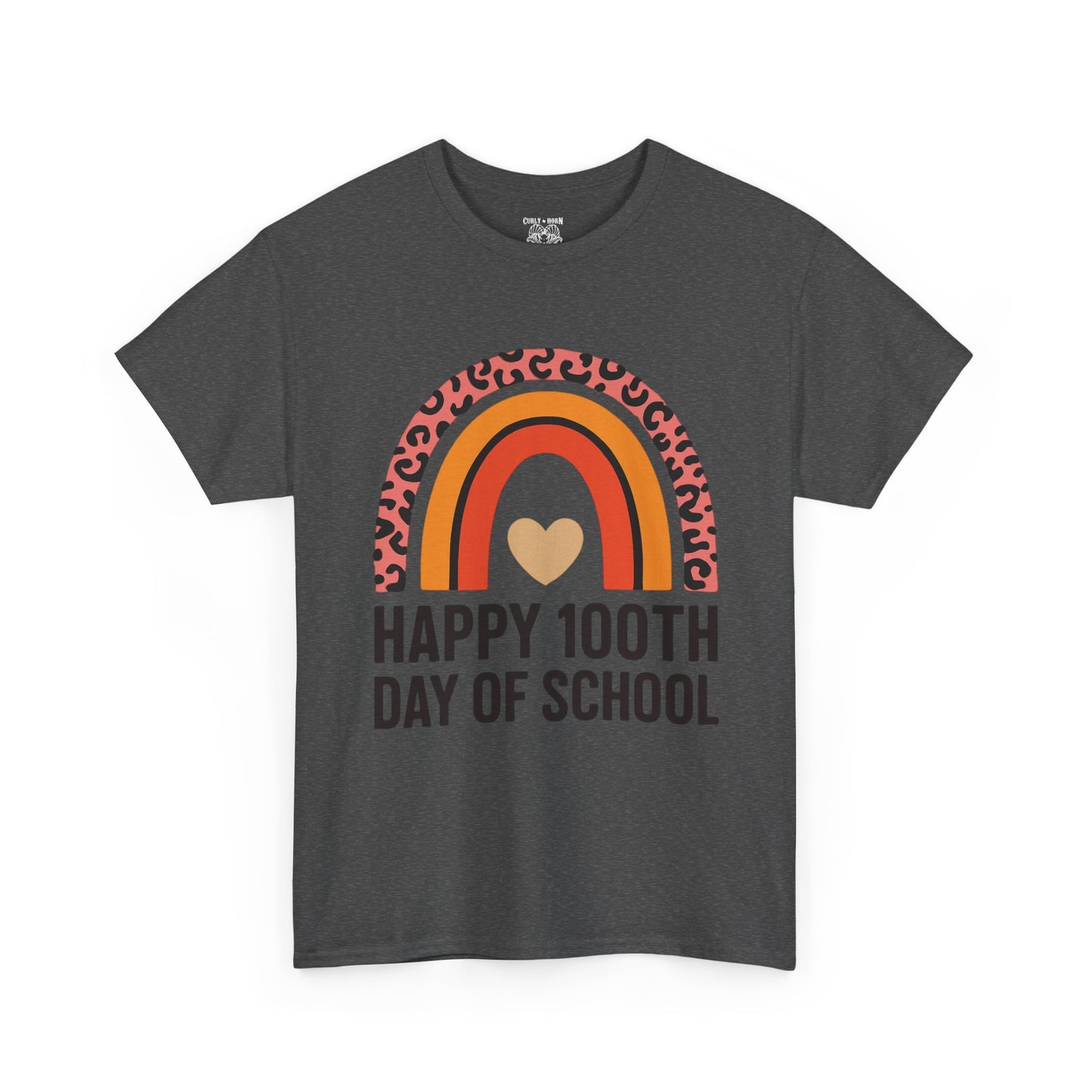 Colorful Rainbow 100th Day of School T-Shirt, School Spirit Tee, Teacher Gift, Milestone Celebration Shirt, Kids Unisex Cotton Tee