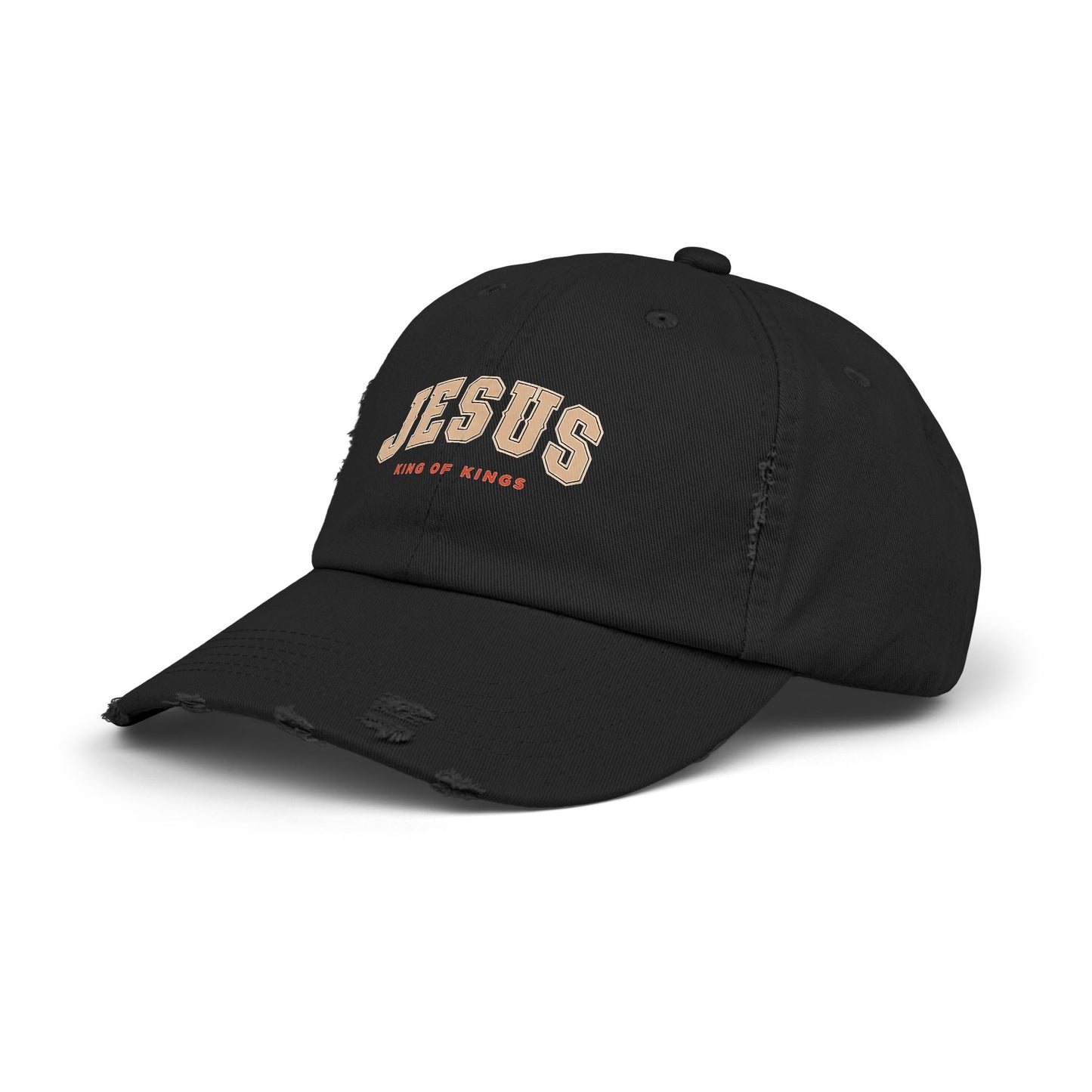 Unisex Distressed Cap - Jesus King of Kings Hat, Vintage Christian Hat, Casual Faith Cap, Inspirational Gift, Everyday Wear