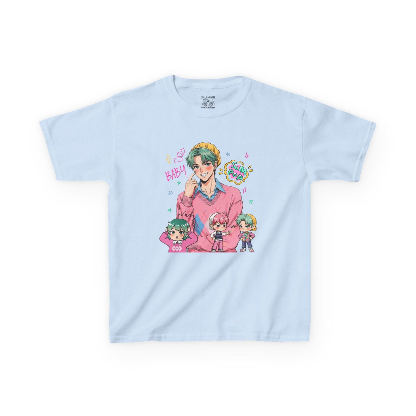 Kids Graphic Tee with Baby Saja, Baby Shirt, Cartoon T-Shirt, Anime Kids Tee, Gift for Children, Fun Everyday Wear