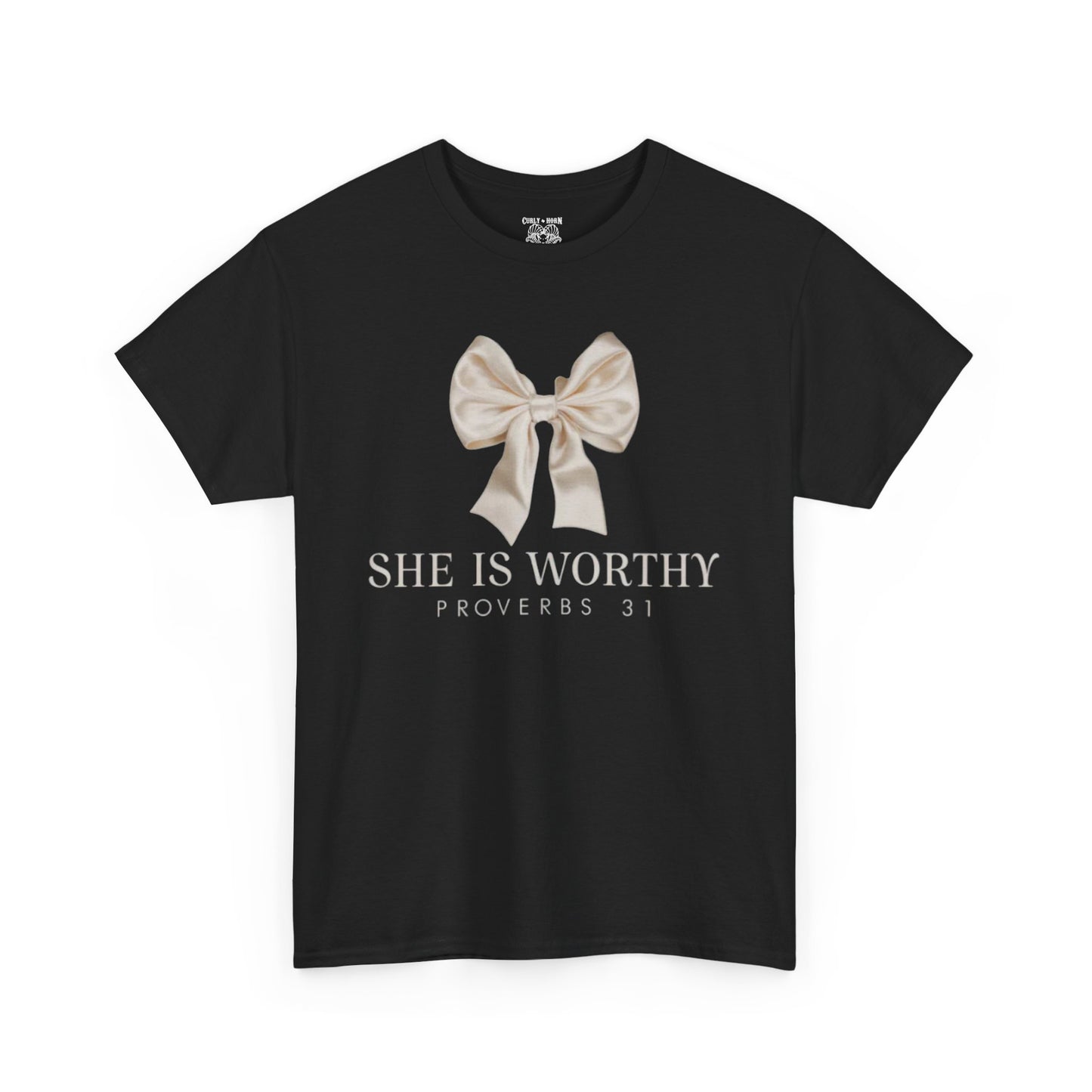 She is Worthy Unisex Cotton Tee - Inspirational Shirt, Faith-Based Apparel, Christian Gift, Casual Wear, Motivational T-Shirt