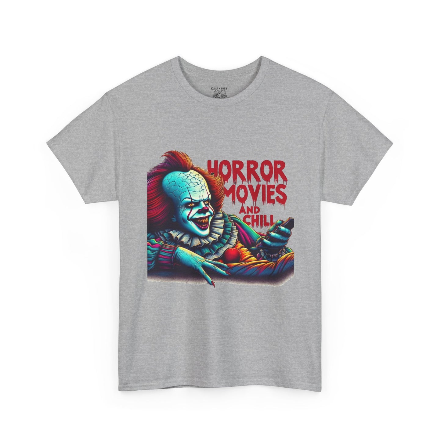 Pennywise Horror Movies Heavy Cotton Tee, Funny Scary Shirt, Movie Night Outfit, Unisex Graphic Tee, Halloween Gift