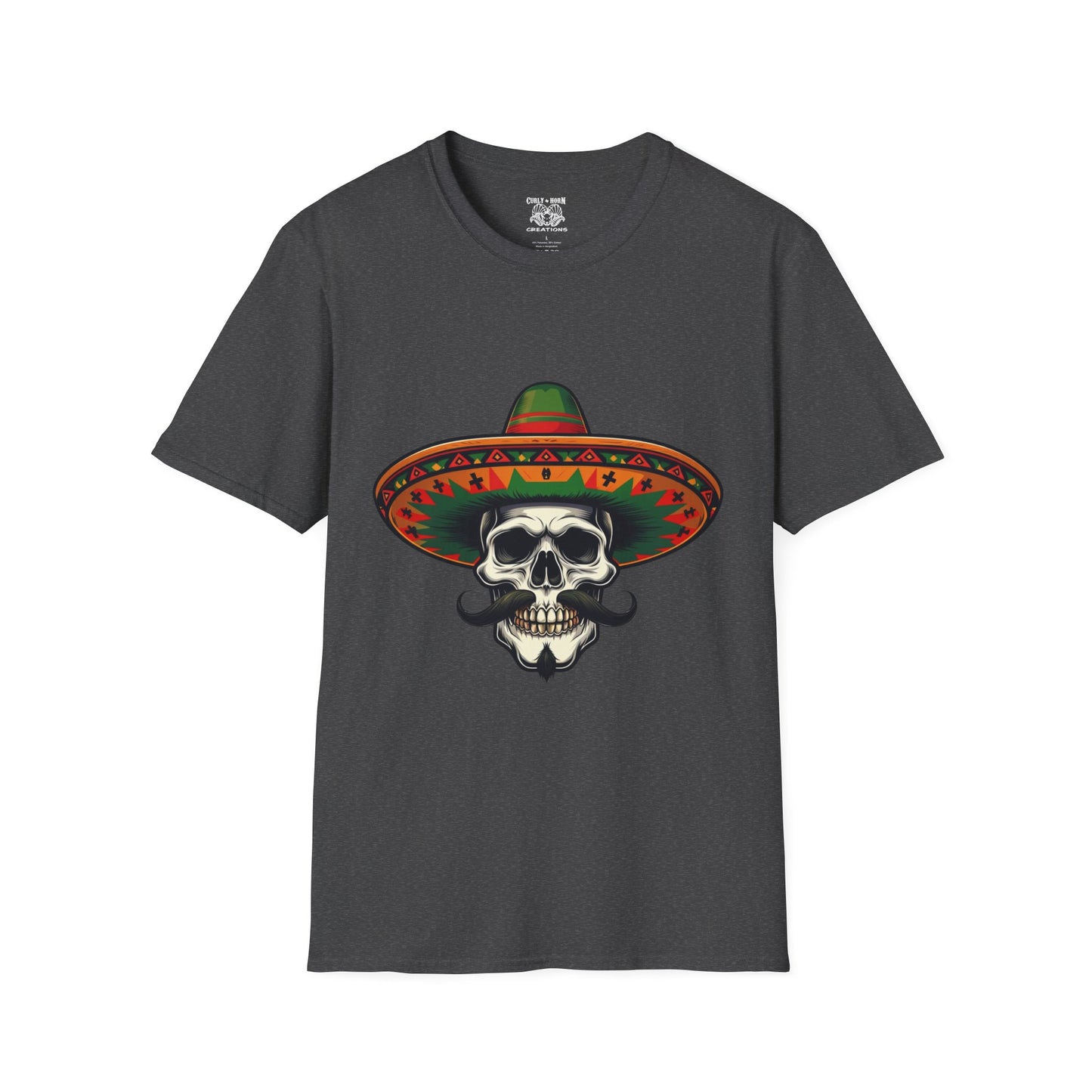 Skull Sombrero T-Shirt | Day of the Dead Gift, Unisex Graphic Tee, Halloween Costume, Music Festival Shirt, Casual Summer Wear