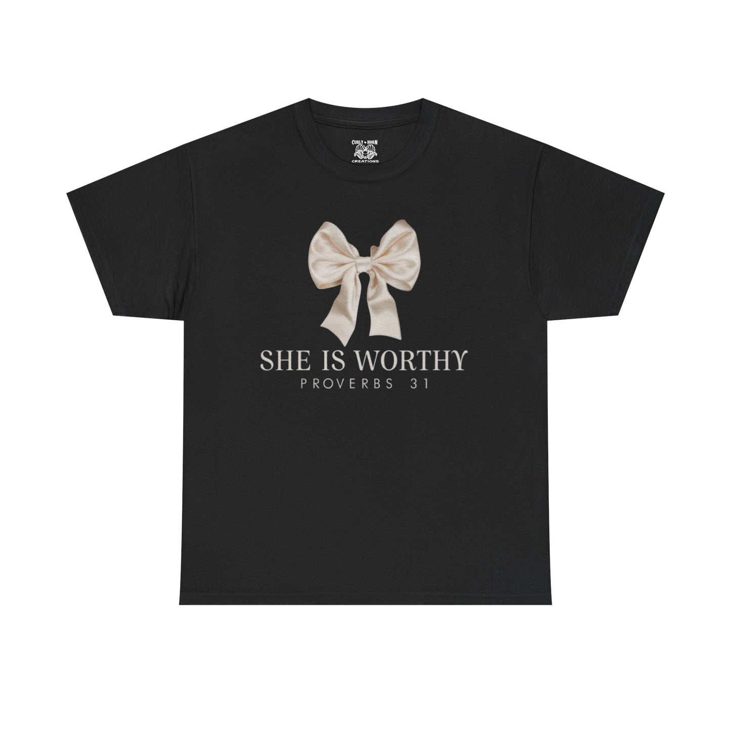 She is Worthy Unisex Cotton Tee - Inspirational Shirt, Faith-Based Apparel, Christian Gift, Casual Wear, Motivational T-Shirt