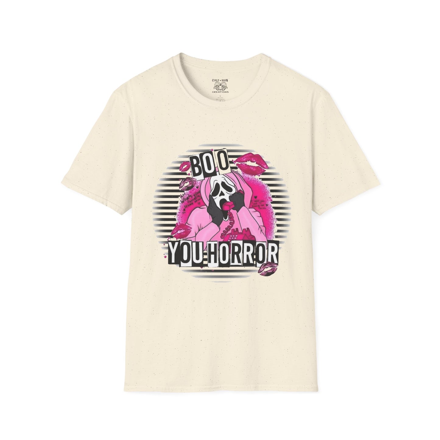 Halloween Ghost Face T-Shirt, Boo You Horror Tee, Unisex Softstyle Tee, Spooky Shirt for Costume Party, Trendy Halloween Apparel