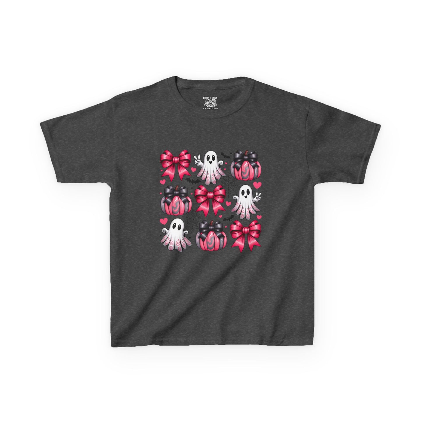 Cute Ghosts & Bows Kids Tee, Halloween Shirt, Gift for Kids, Spooky Season Apparel, Fun Ghost T-Shirt