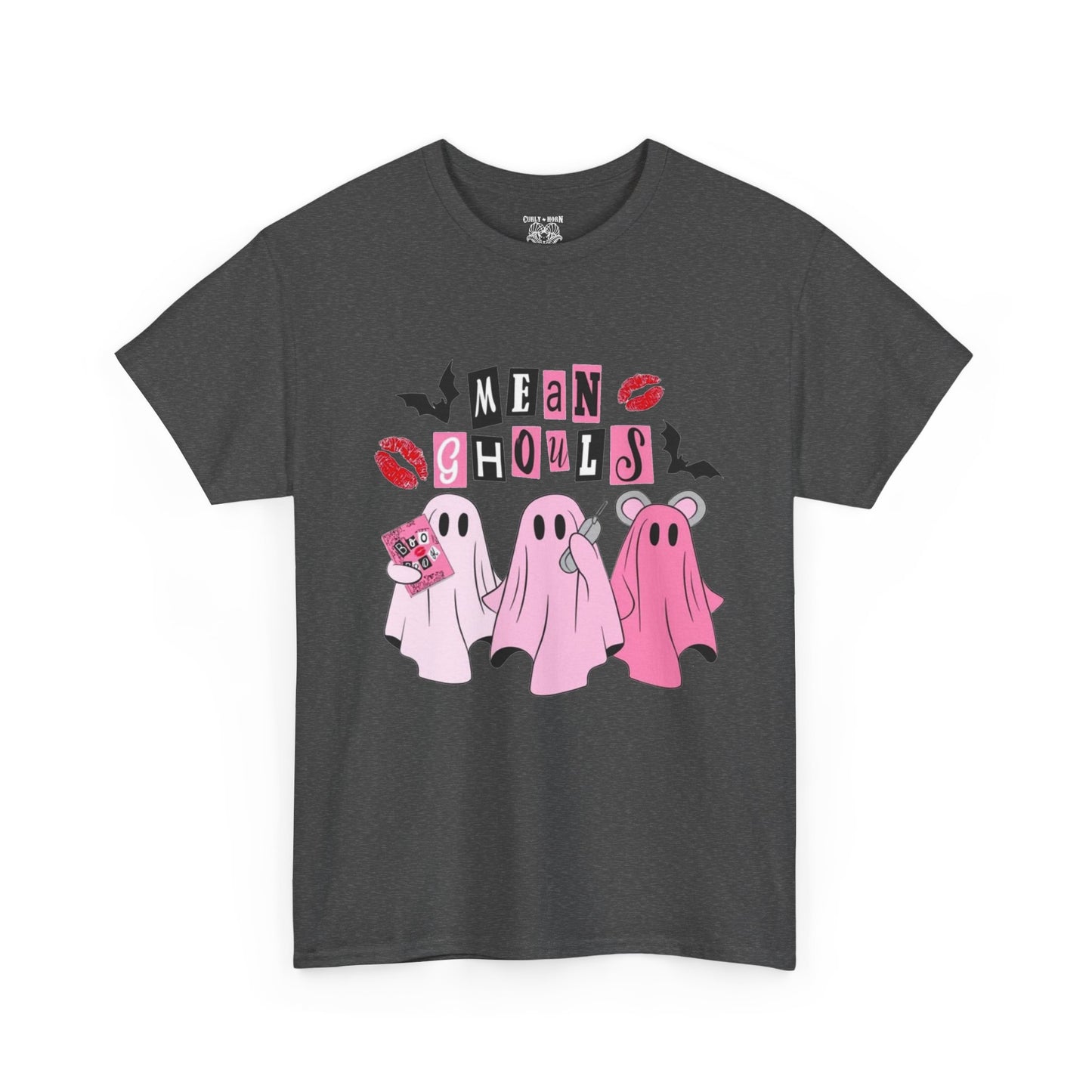 Mean Ghouls Unisex Heavy Cotton Tee, Halloween Shirt, Spooky Ghost Tee, Cute Ghost T-Shirt, Casual Fall Outfit, Fun Halloween Apparel