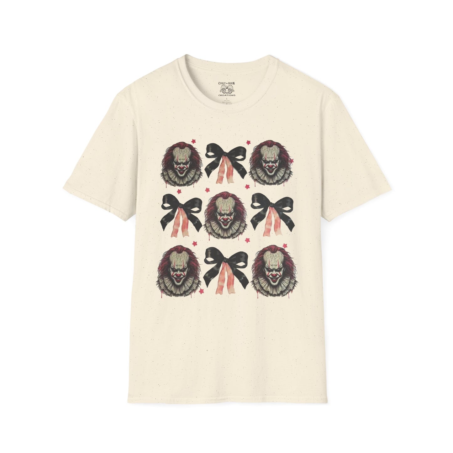 Creepy Clown Graphic T-Shirt for Horror Fans, Perfect for Halloween or Everyday Wear, Gifts for Movie Lovers