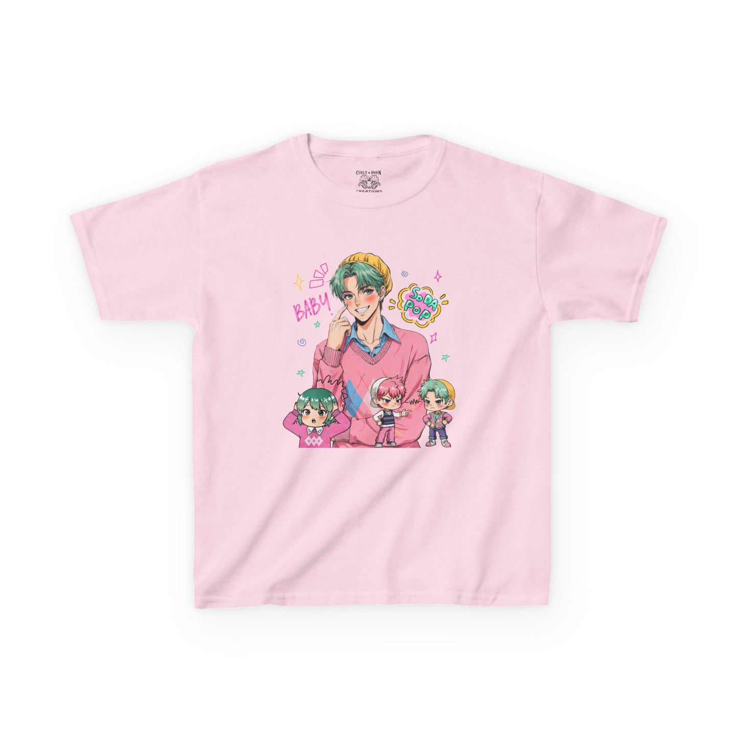 Kids Graphic Tee with Baby Saja, Baby Shirt, Cartoon T-Shirt, Anime Kids Tee, Gift for Children, Fun Everyday Wear