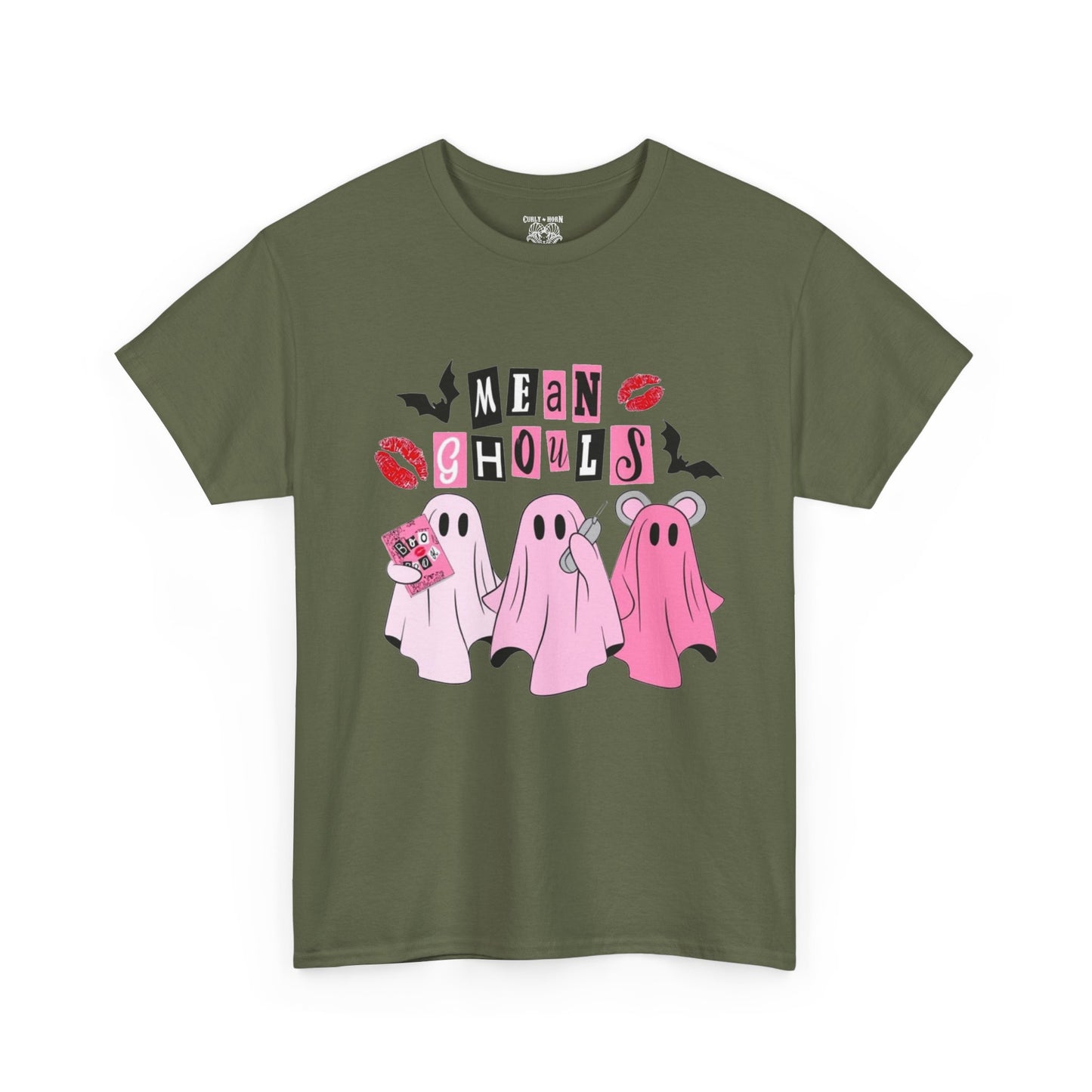 Mean Ghouls Unisex Heavy Cotton Tee, Halloween Shirt, Spooky Ghost Tee, Cute Ghost T-Shirt, Casual Fall Outfit, Fun Halloween Apparel