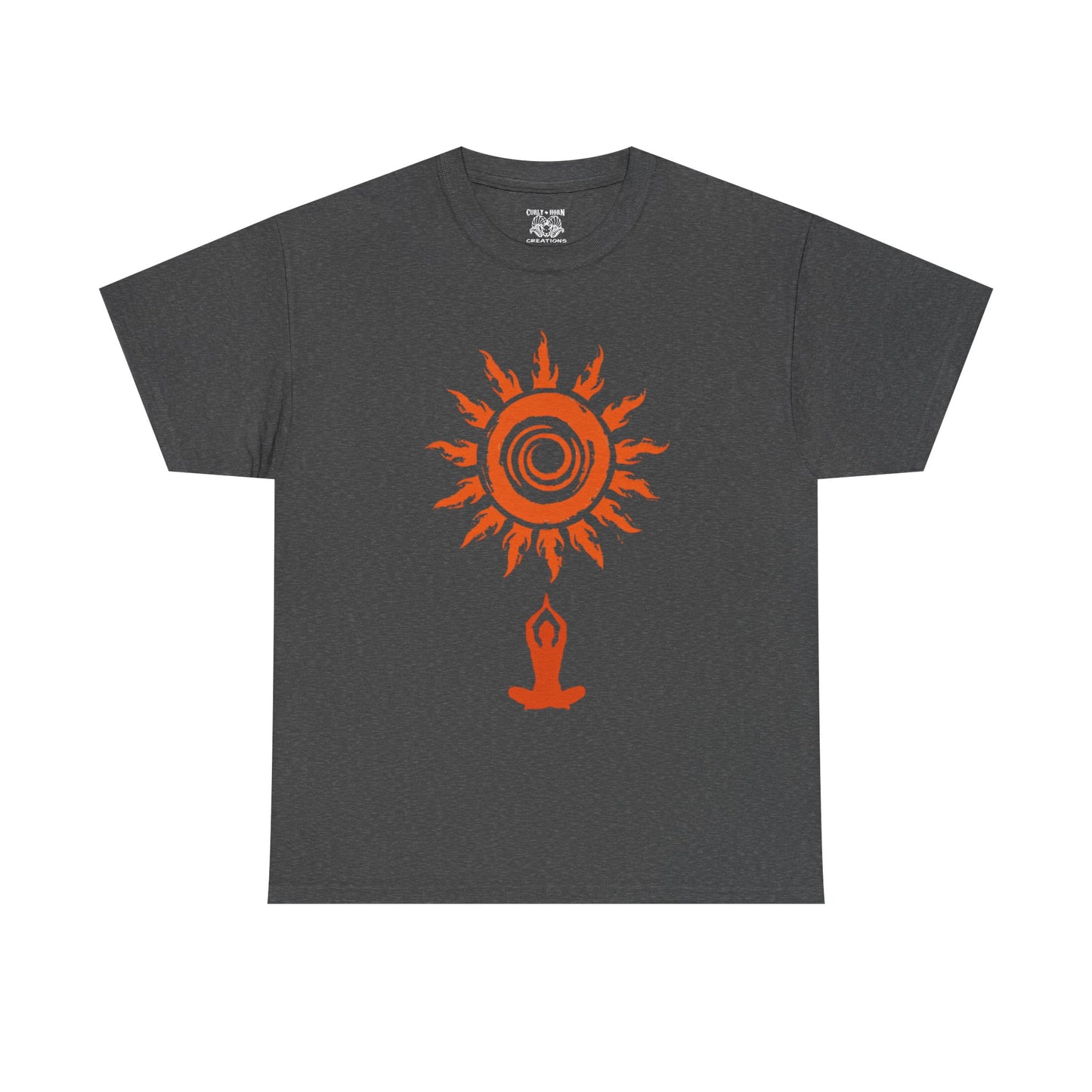 Sunshine Spirit Unisex Heavy Cotton Tee | Relaxed Fit, Bohemian Style, Yoga Shirt, Casual Wear, Gift for Nature Lovers
