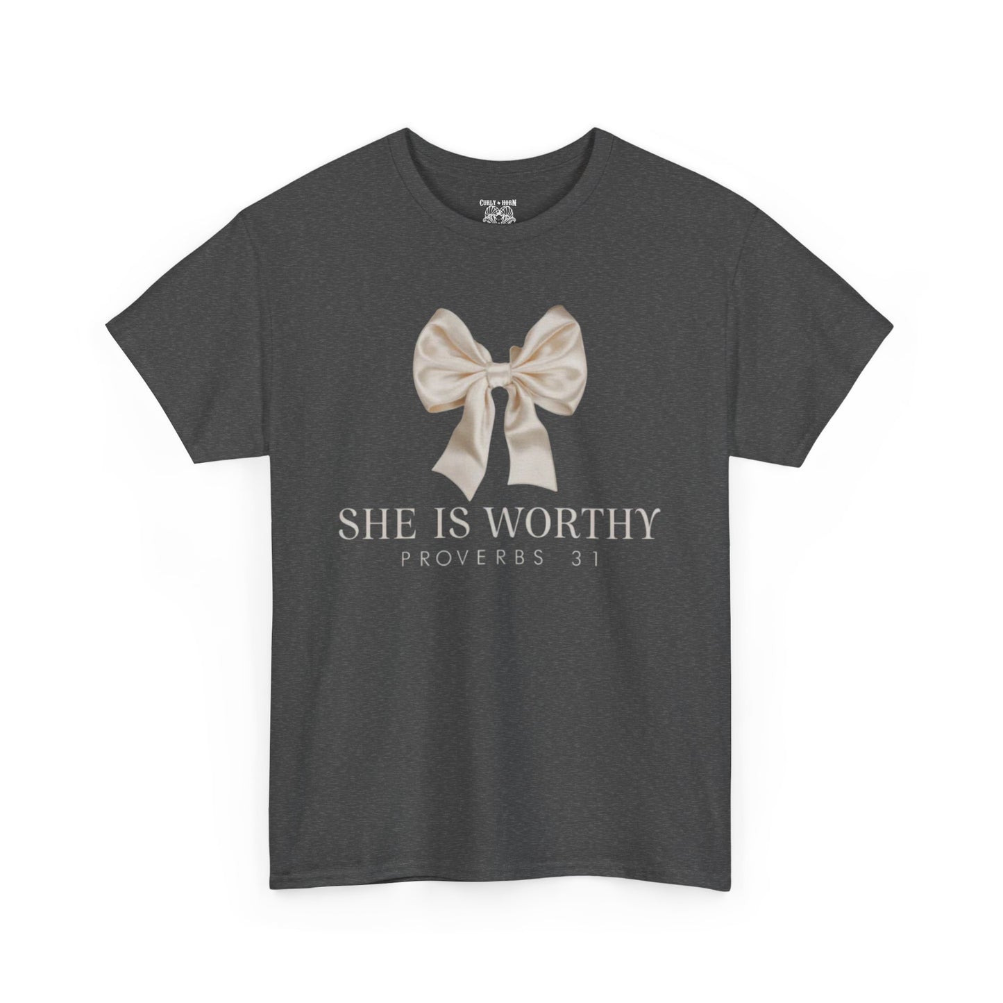 She is Worthy Unisex Cotton Tee - Inspirational Shirt, Faith-Based Apparel, Christian Gift, Casual Wear, Motivational T-Shirt