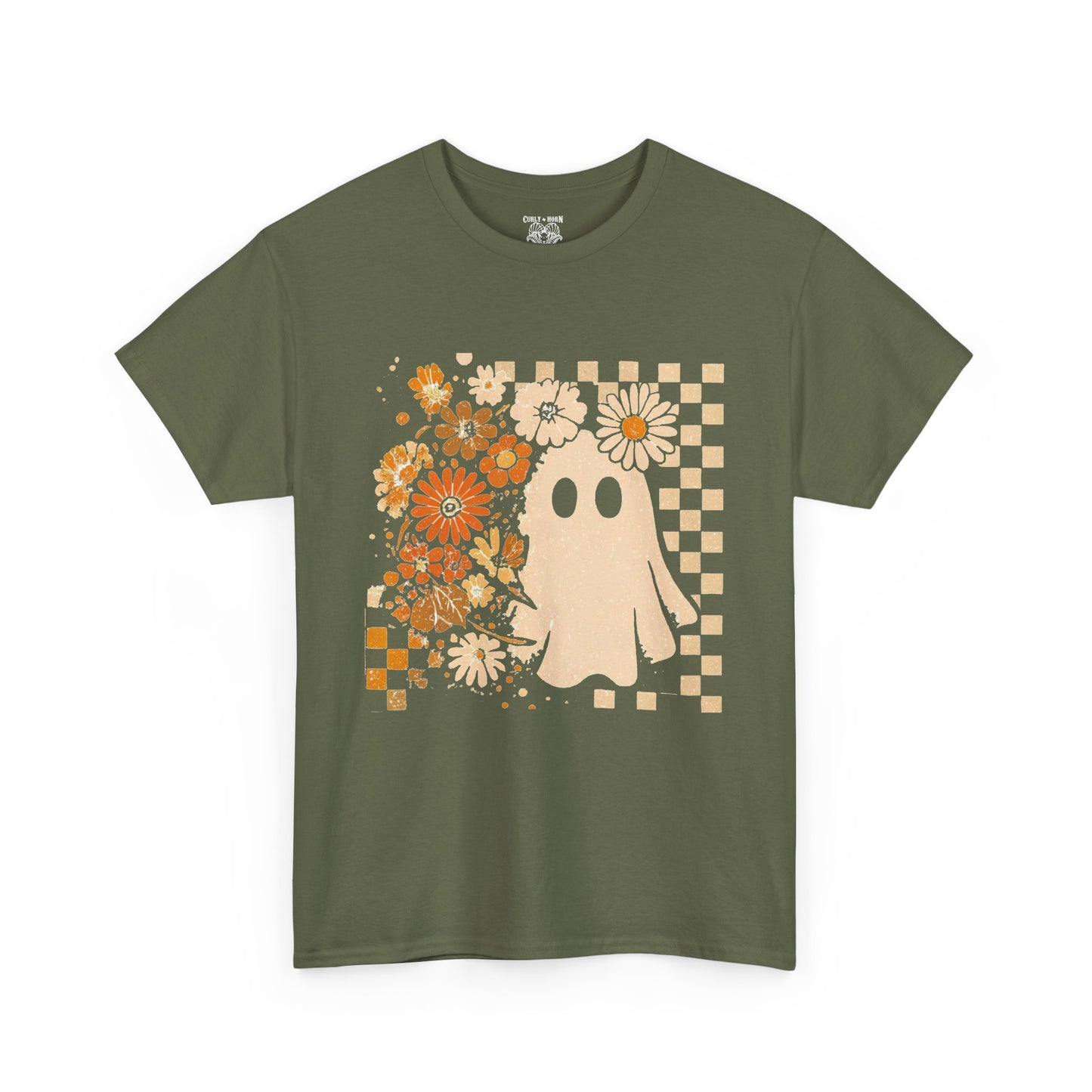 Vintage Ghost Flower Tee, Casual Tee, Unisex T-Shirt, Graphic Tee, Vintage Style Shirt, Unique Gift Idea