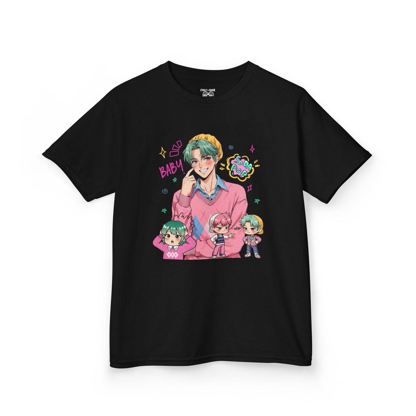 Kids Graphic Tee with Baby Saja, Baby Shirt, Cartoon T-Shirt, Anime Kids Tee, Gift for Children, Fun Everyday Wear
