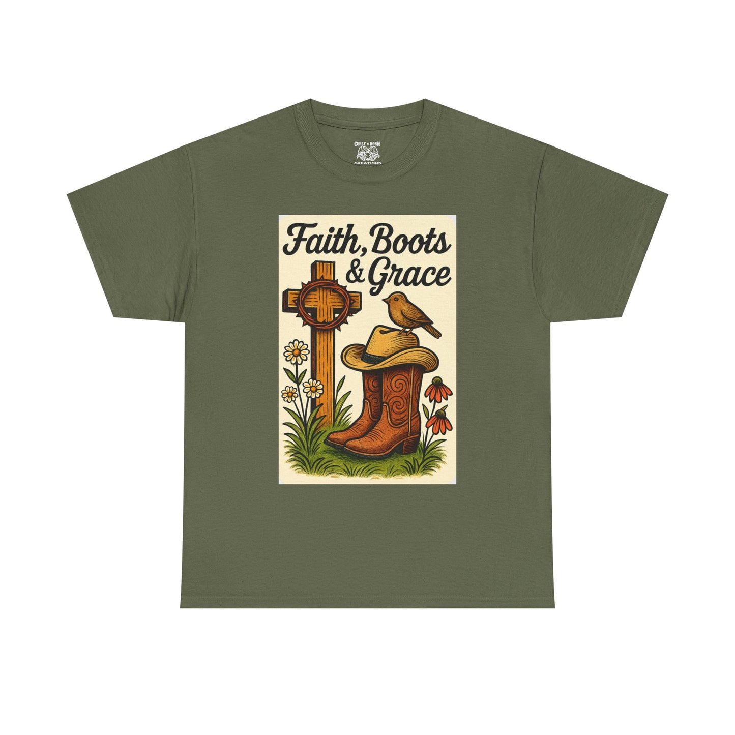 Faith, Boots & Grace Unisex Tee - Country Style, Inspirational Gift, Western Fashion, Outdoor Wear, Everyday Comfort