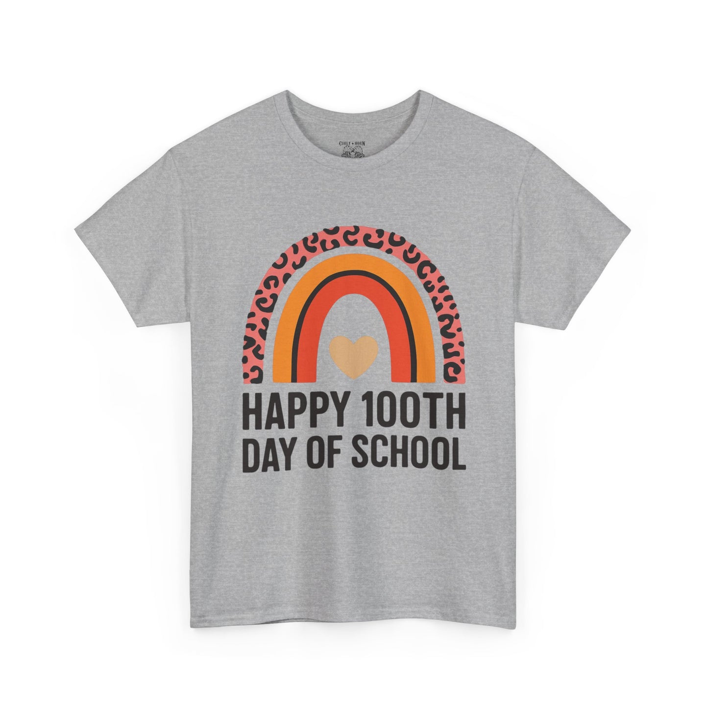 Colorful Rainbow 100th Day of School T-Shirt, School Spirit Tee, Teacher Gift, Milestone Celebration Shirt, Kids Unisex Cotton Tee